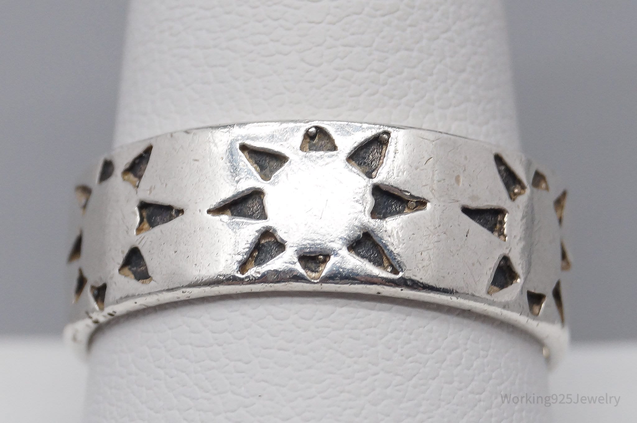 Vintage Suns Sterling Silver Band Ring - Size 10.25