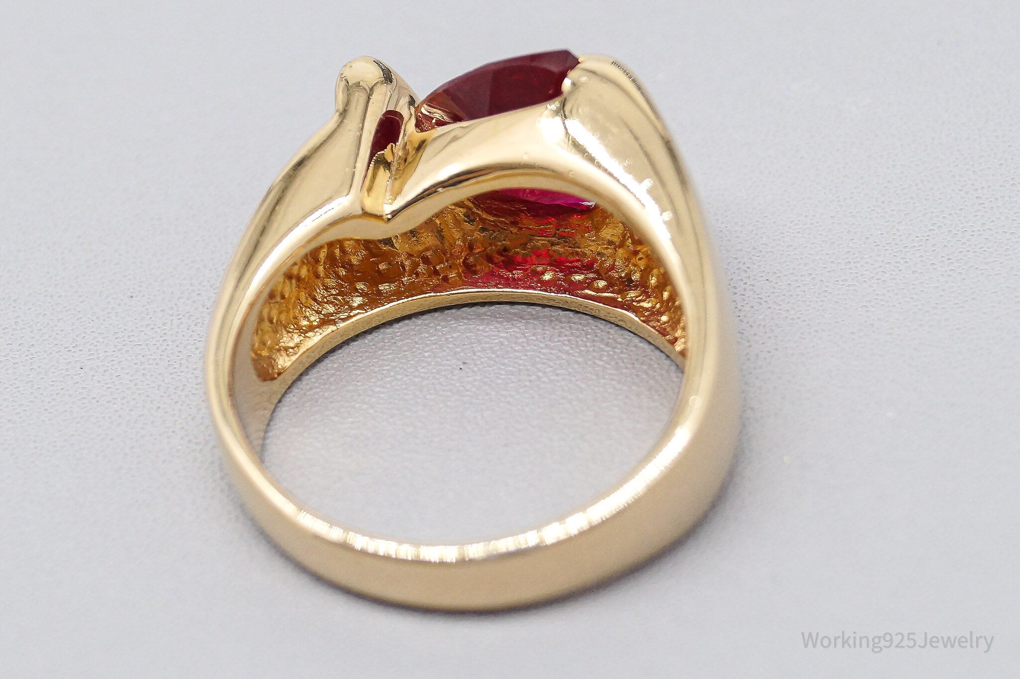 UTC Lab Ruby Gold Over Sterling Silver Ring - Size 7