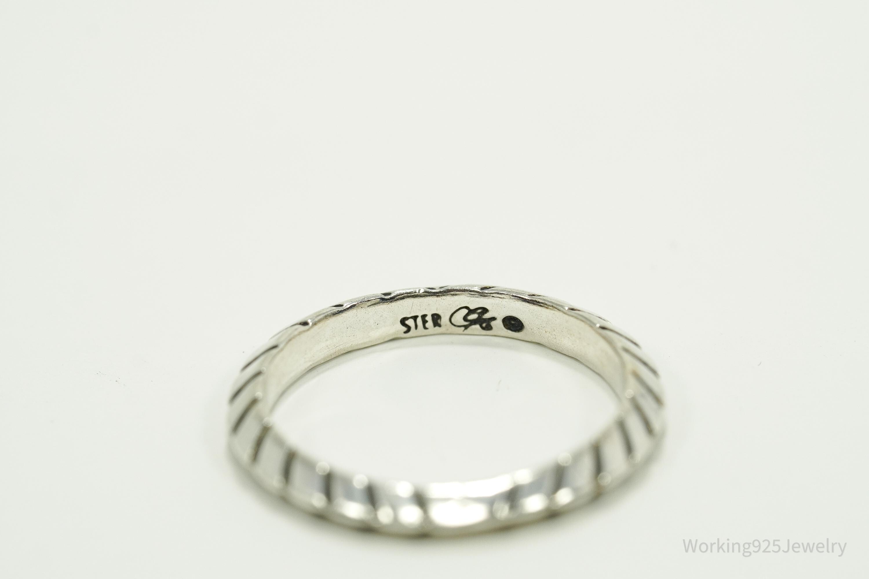 Vintage Native Designer Carolyn Pollack Sterling Silver Band Ring Size 7.25