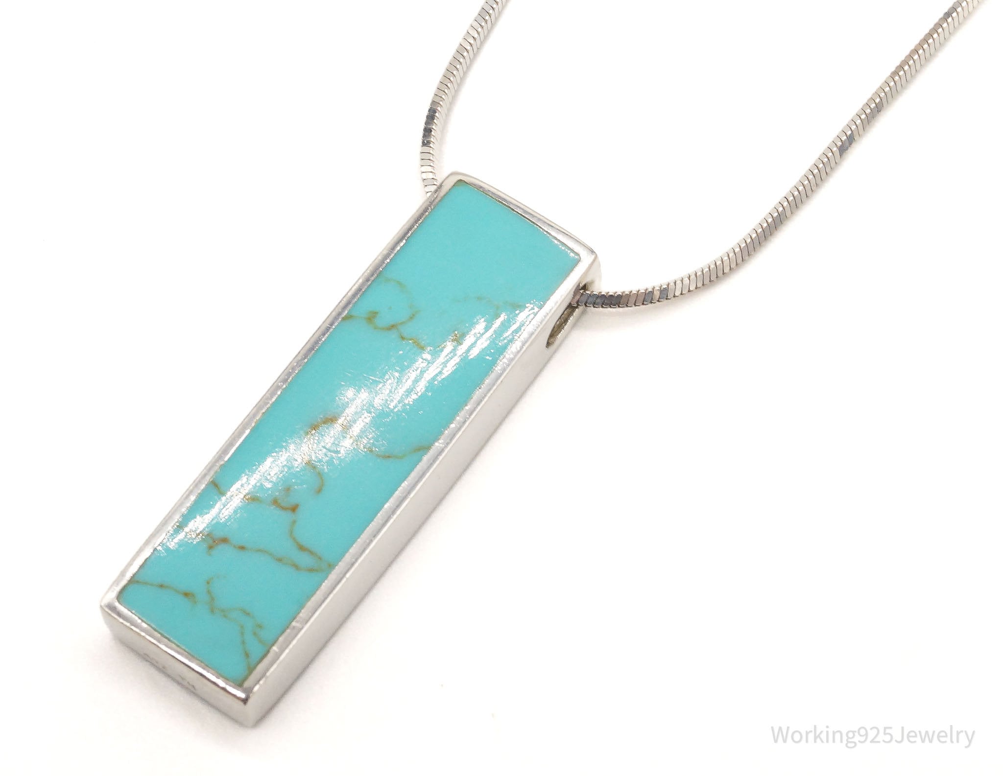 Vintage Turquoise Sterling Silver Necklace