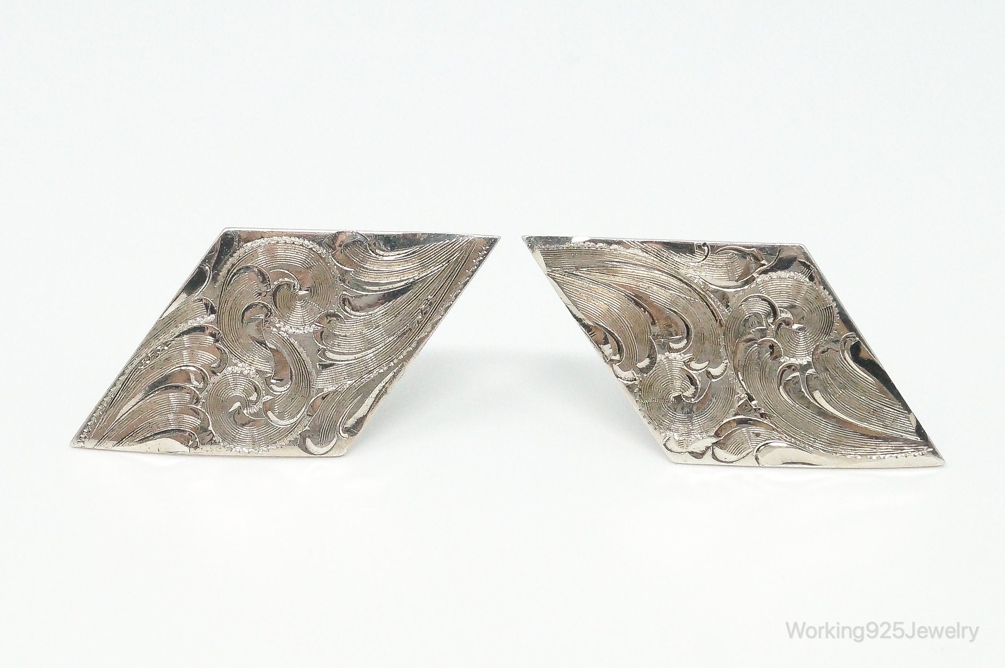 Vintage Native American Morgan Smith Sterling Silver Cuff Links