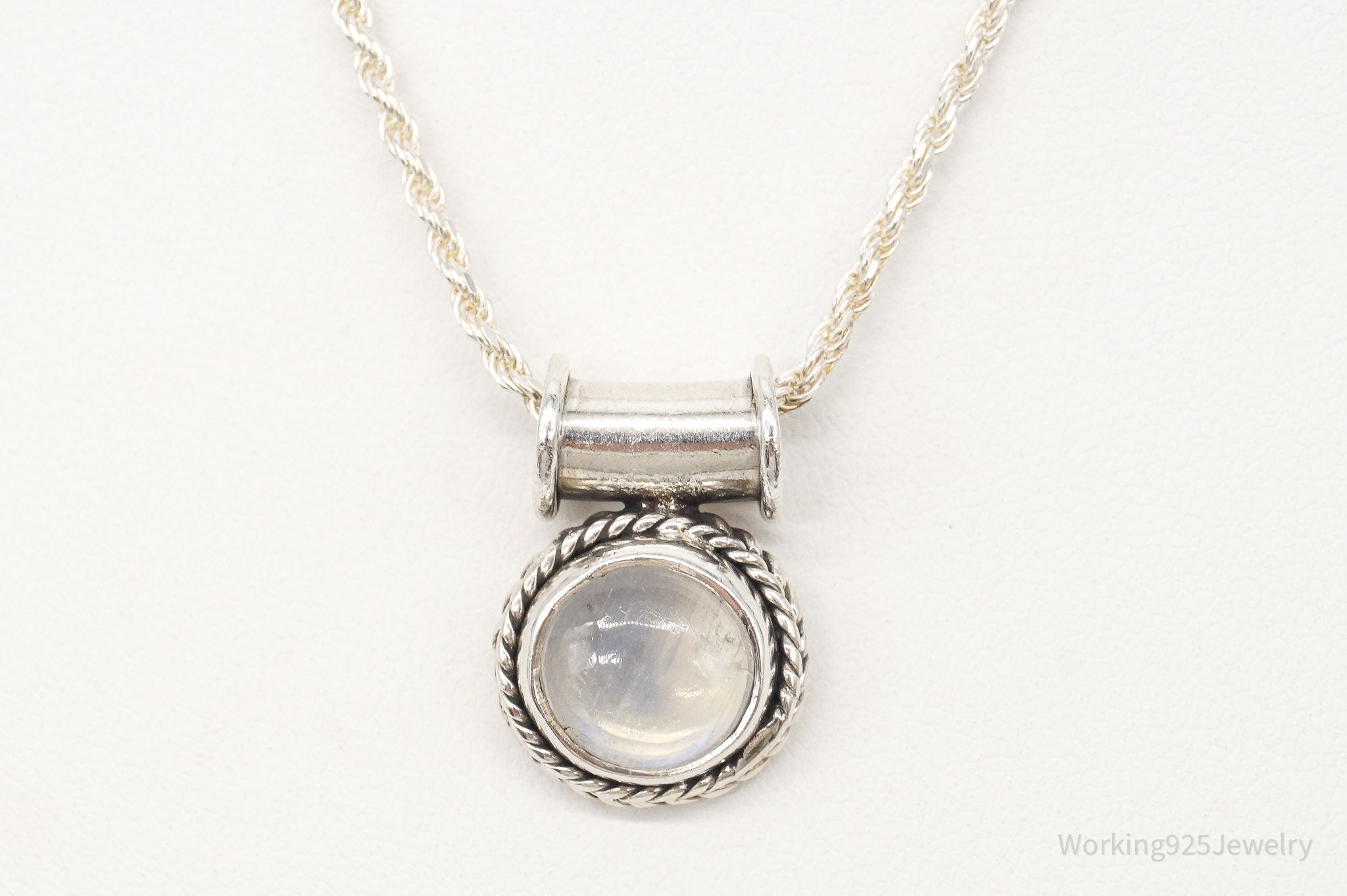 Vintage Moonstone Sterling Silver Necklace