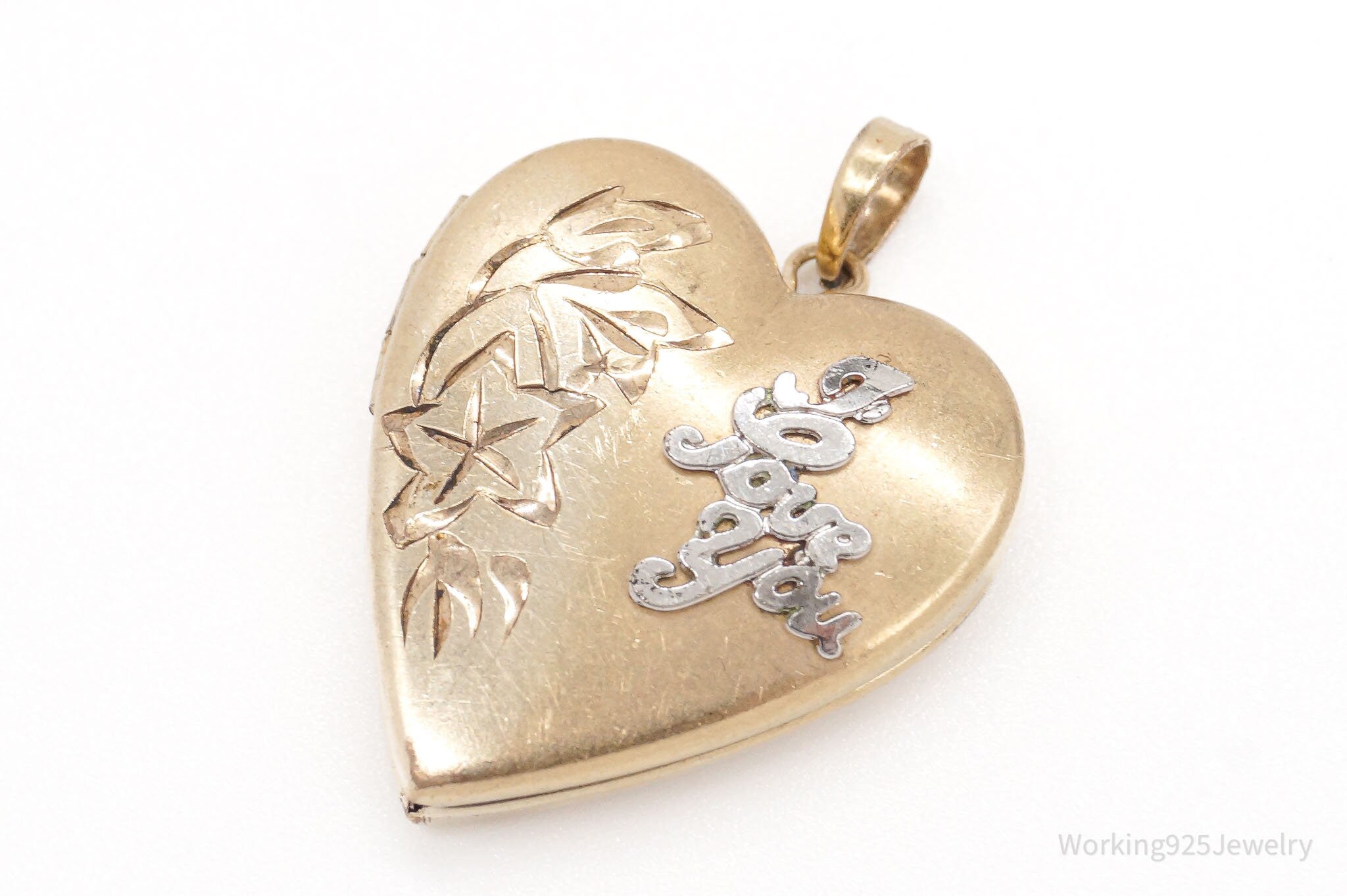 Vintage 14K Gold Filled "I Love You" Heart Locket Pendant