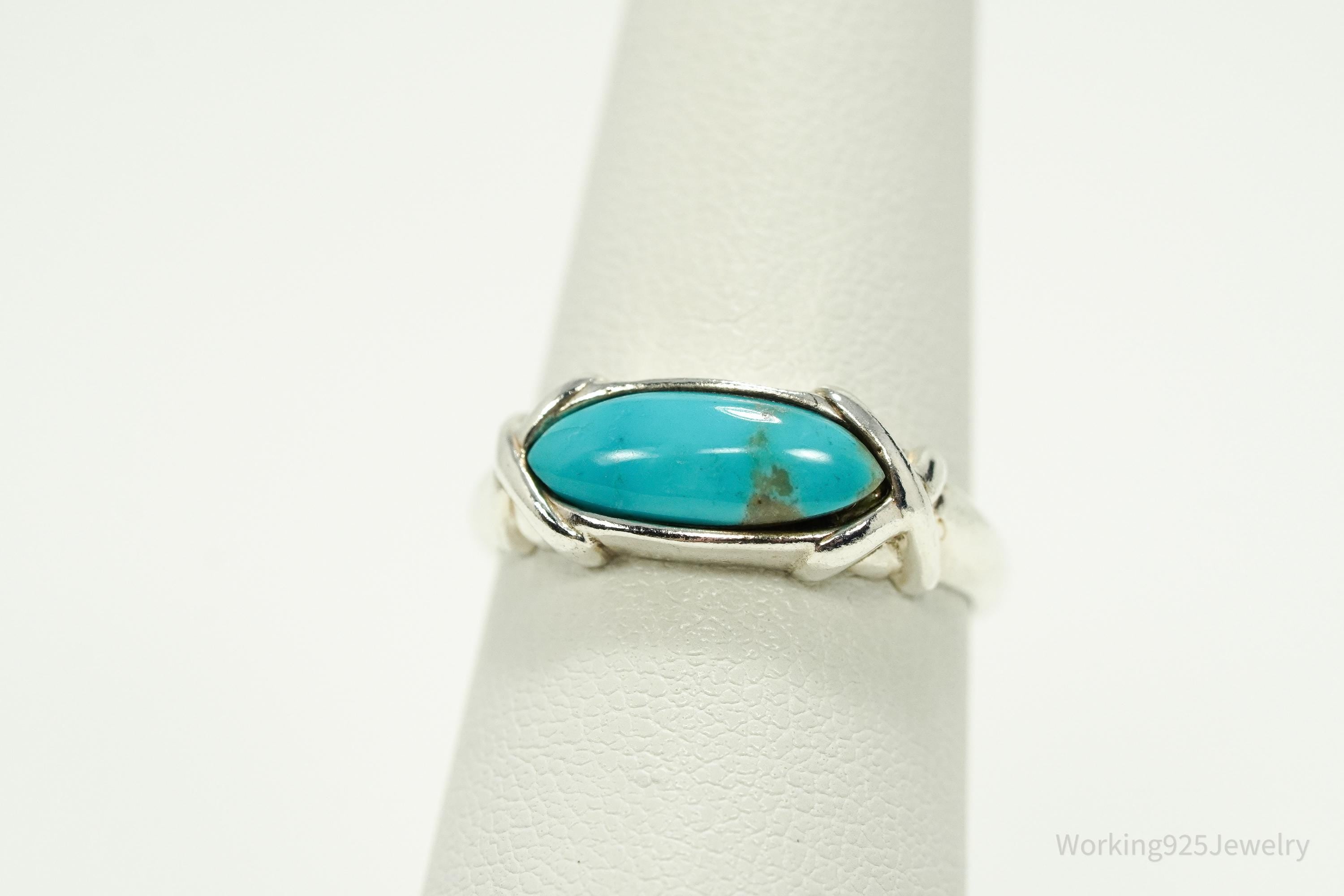 Vintage Native Designer Carolyn Pollack Turquoise Sterling Silver Ring - Size 7.25
