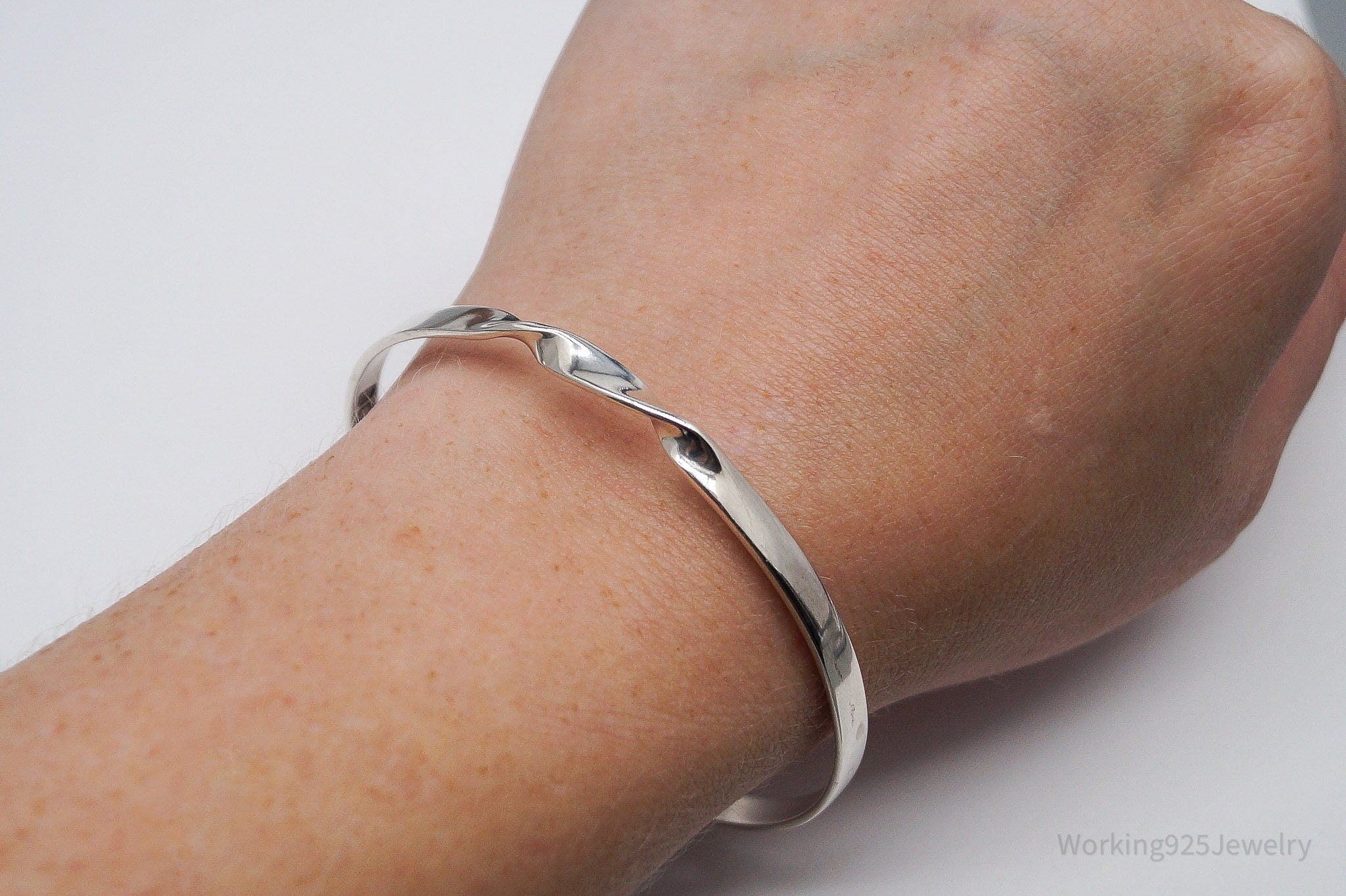 Vintage London Maker SGC Modernist Style Sterling Silver Bracelet - 8"