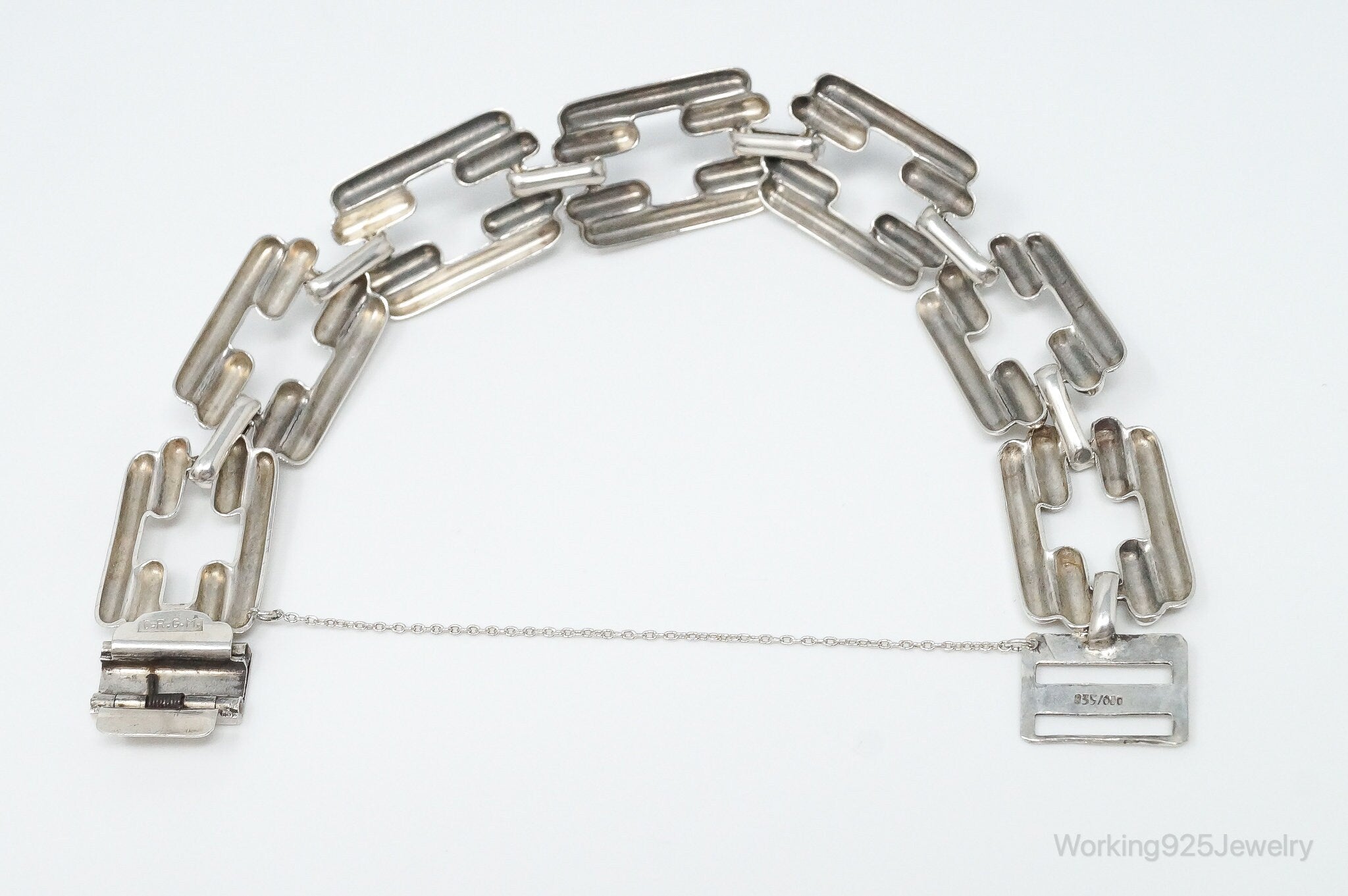 Vintage Modernist DRGM 835 Silver Link Bracelet