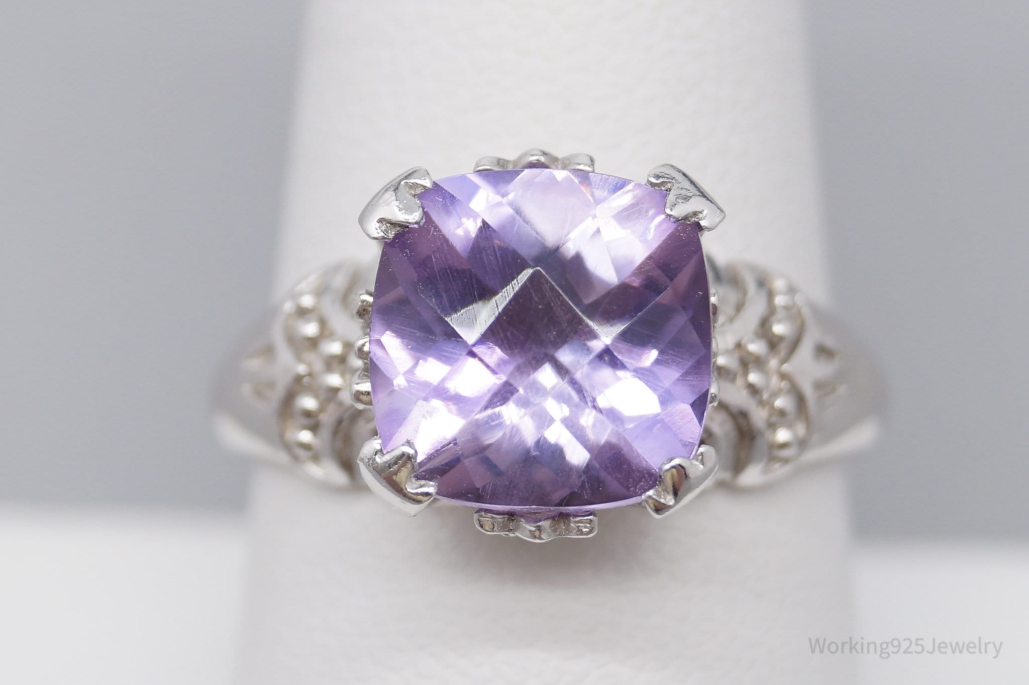 JTV OJC Amethyst Sterling Silver Ring - Size 8.5