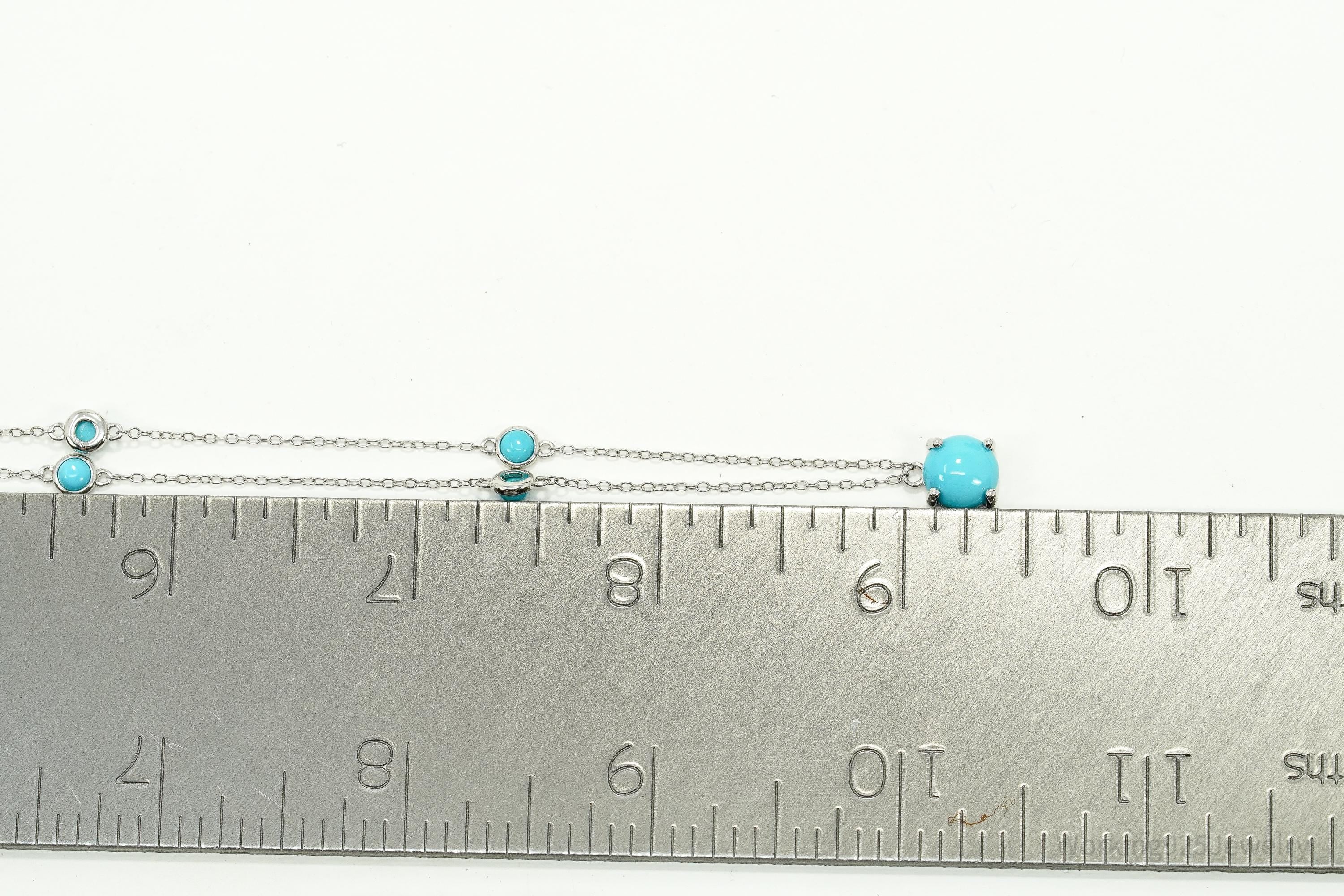 Blue Turquoise Sterling Silver Necklace 18"