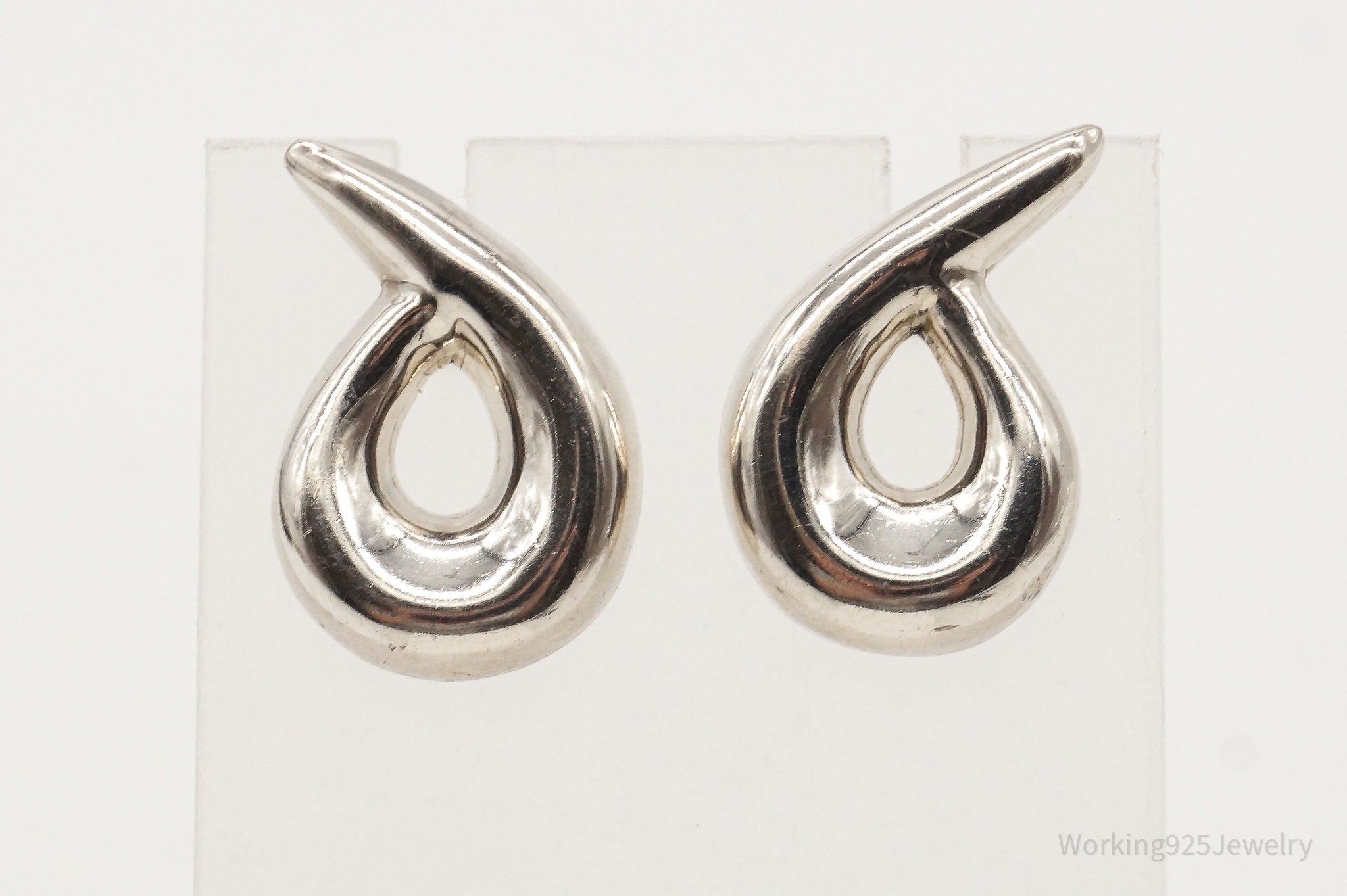 Vintage Mexico Modernist Sterling Silver Earrings