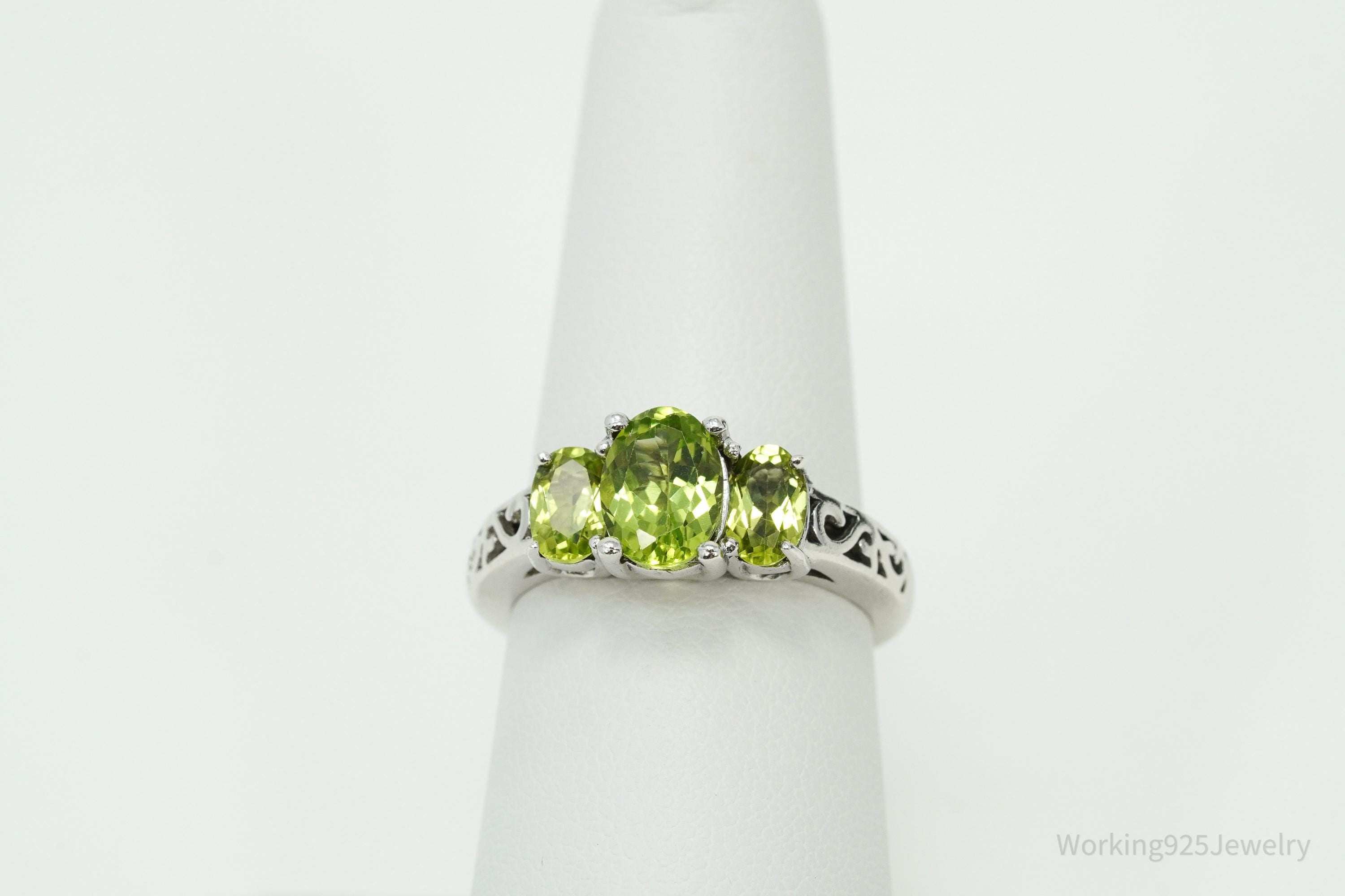 GSK Peridot Sterling Silver Ring - Size 7
