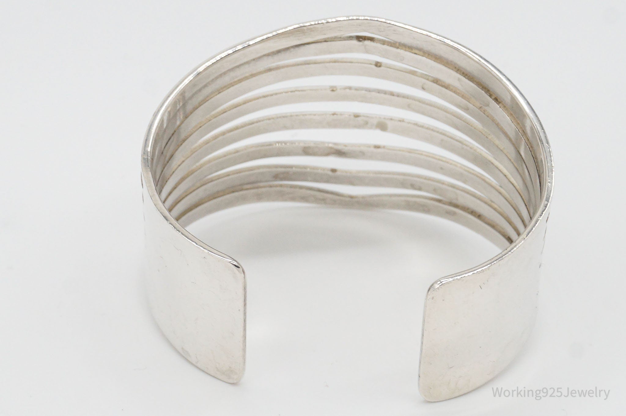 Vintage Native American Ray Tafoya Sterling Silver Wide Cuff Bracelet