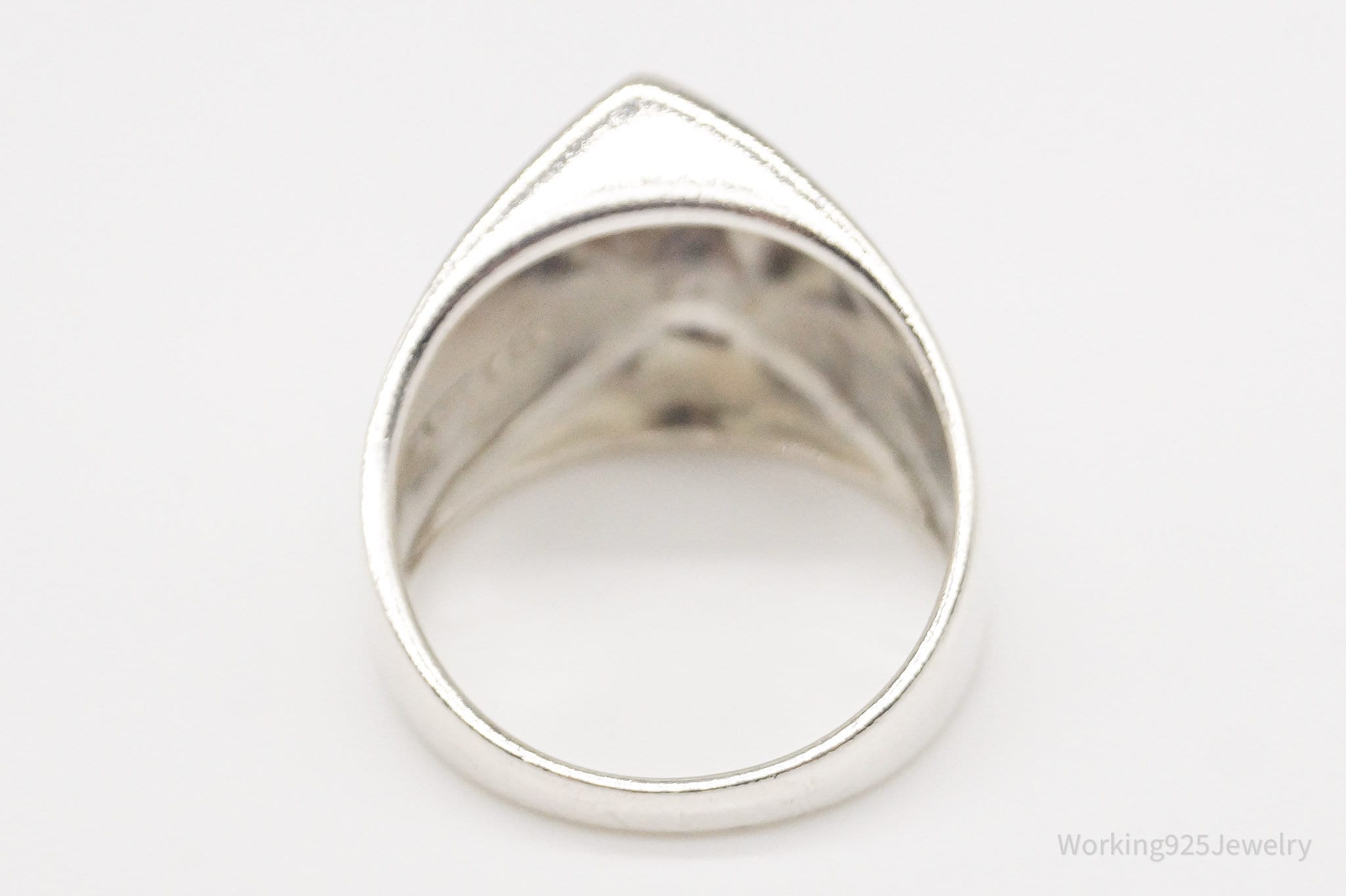 Vintage Modernist Style 950 Silver Ring - Size 10