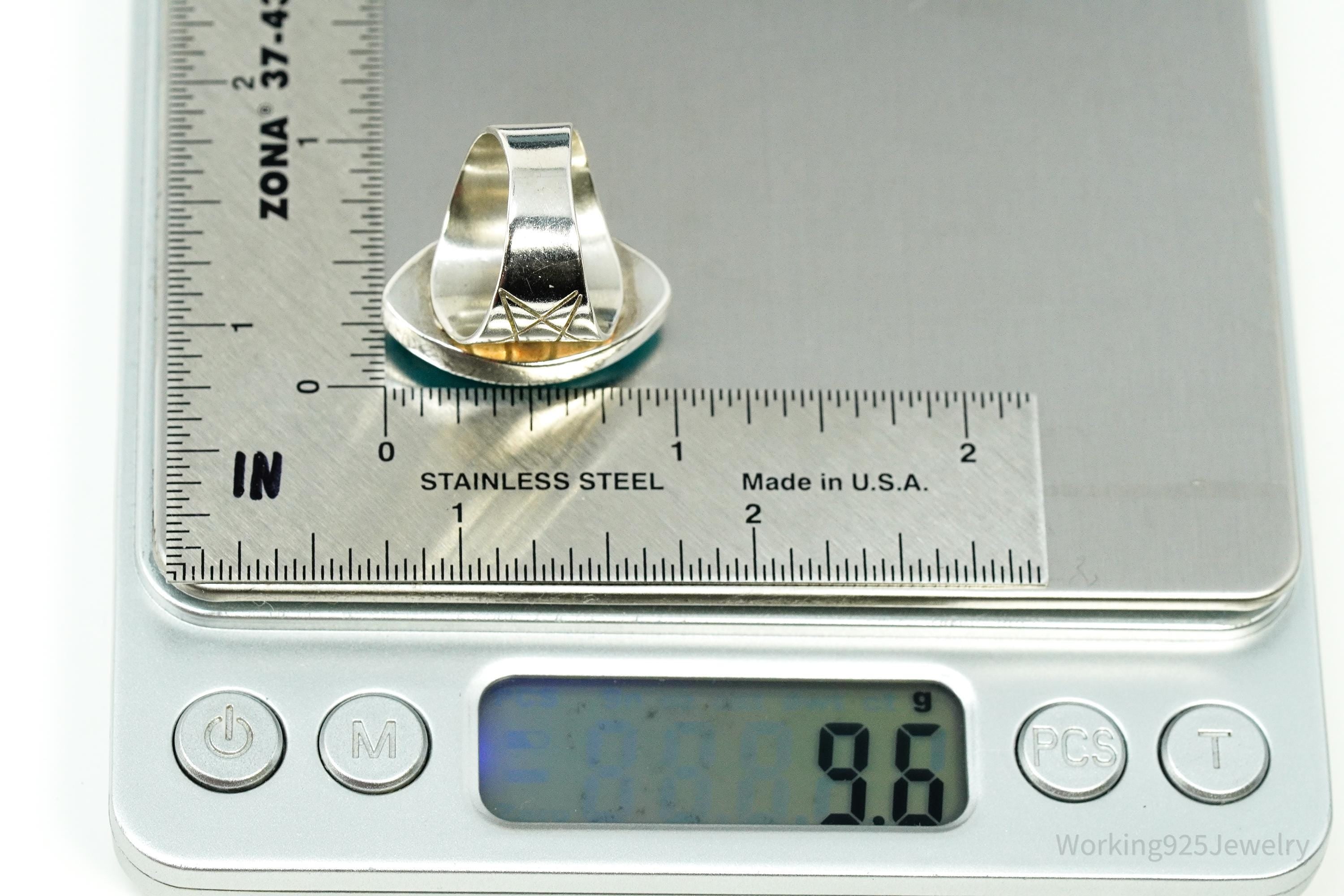 Vintage Desert Rose Trading Co Turquoise Sterling Silver Ring Size 6.75