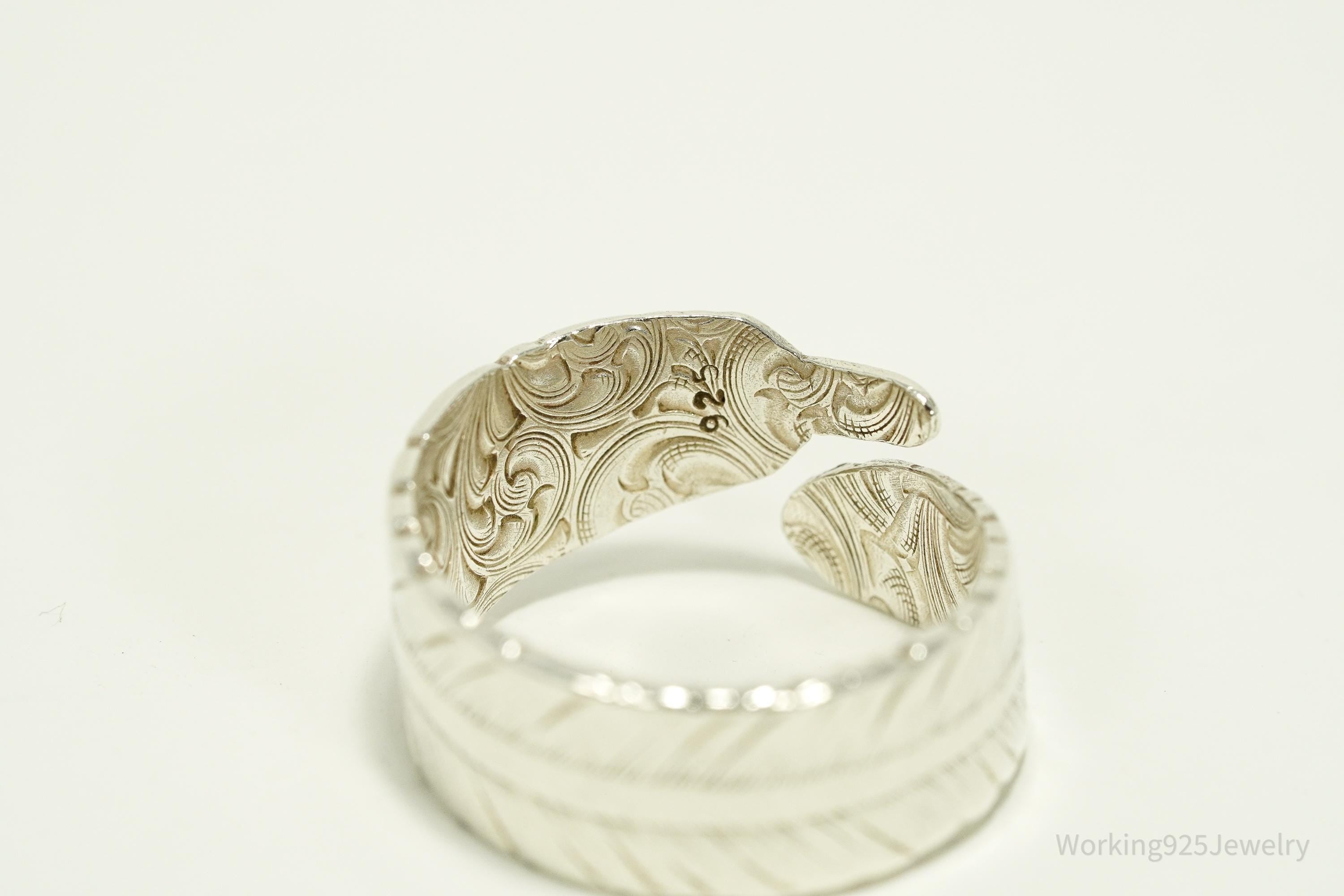Vintage Feather Wrap Sterling Silver Ring - Size 10.5