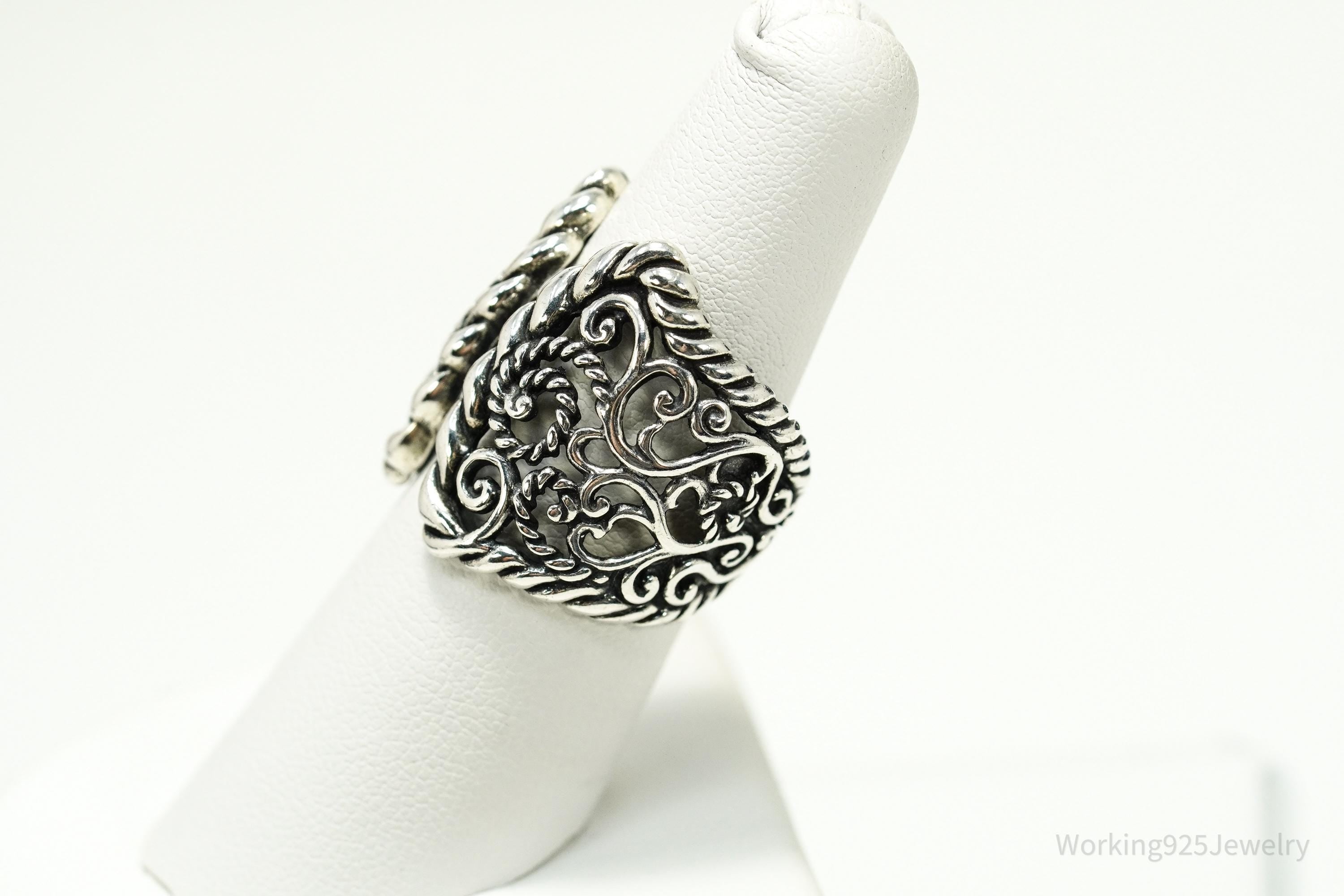 Vintage Native Carolyn Pollack Western Style Sterling Silver Ring - Size 7.25