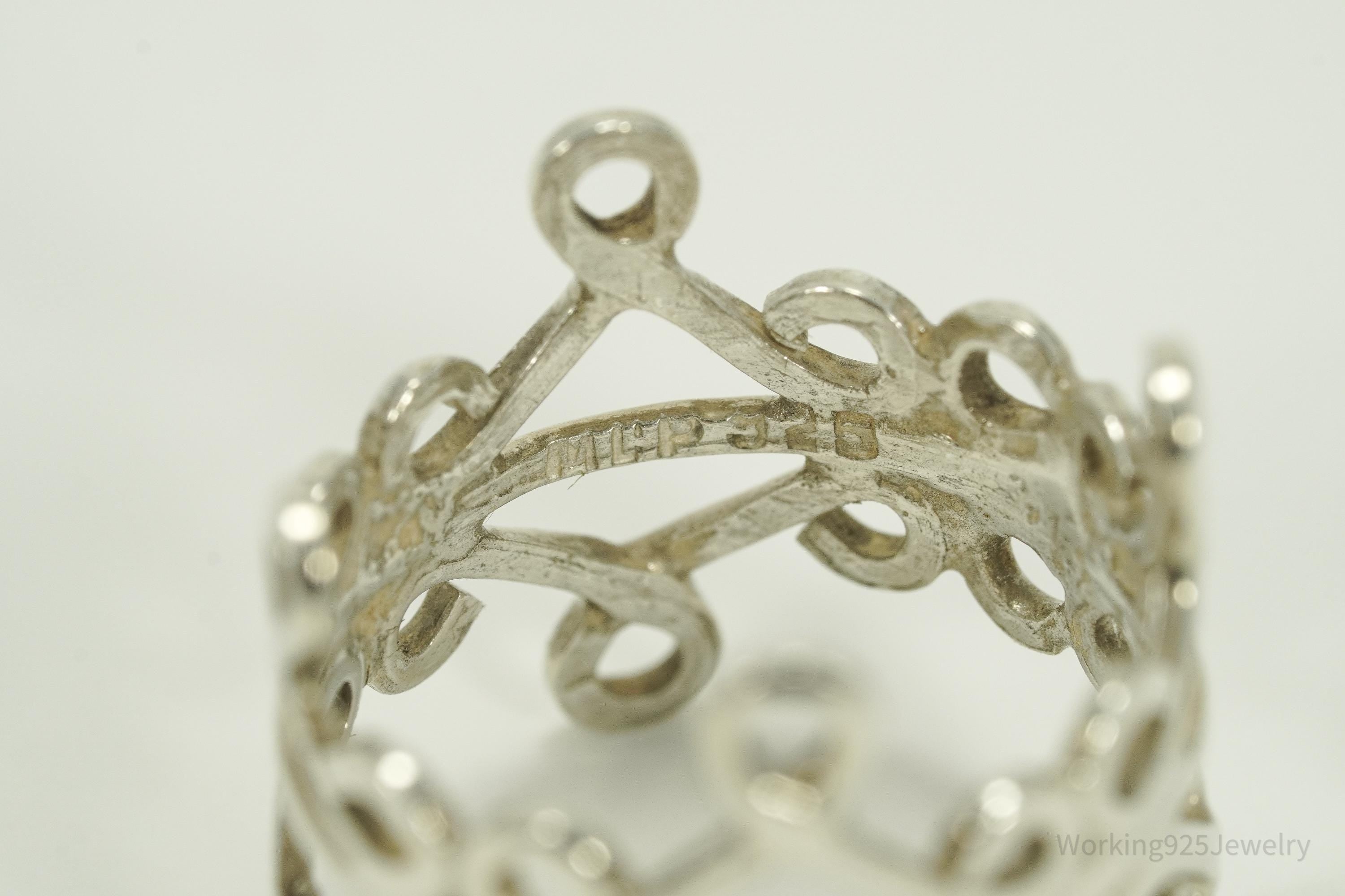 Vintage Mexico Modernist Sterling Silver Ring - Size 5.75