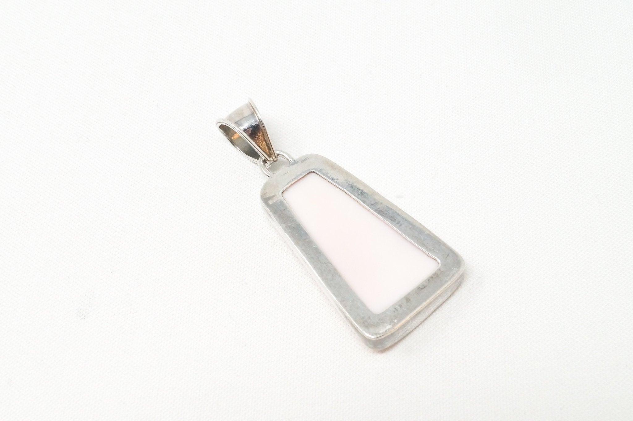 Vintage Peach Gemstone Sterling Silver Necklace Pendant