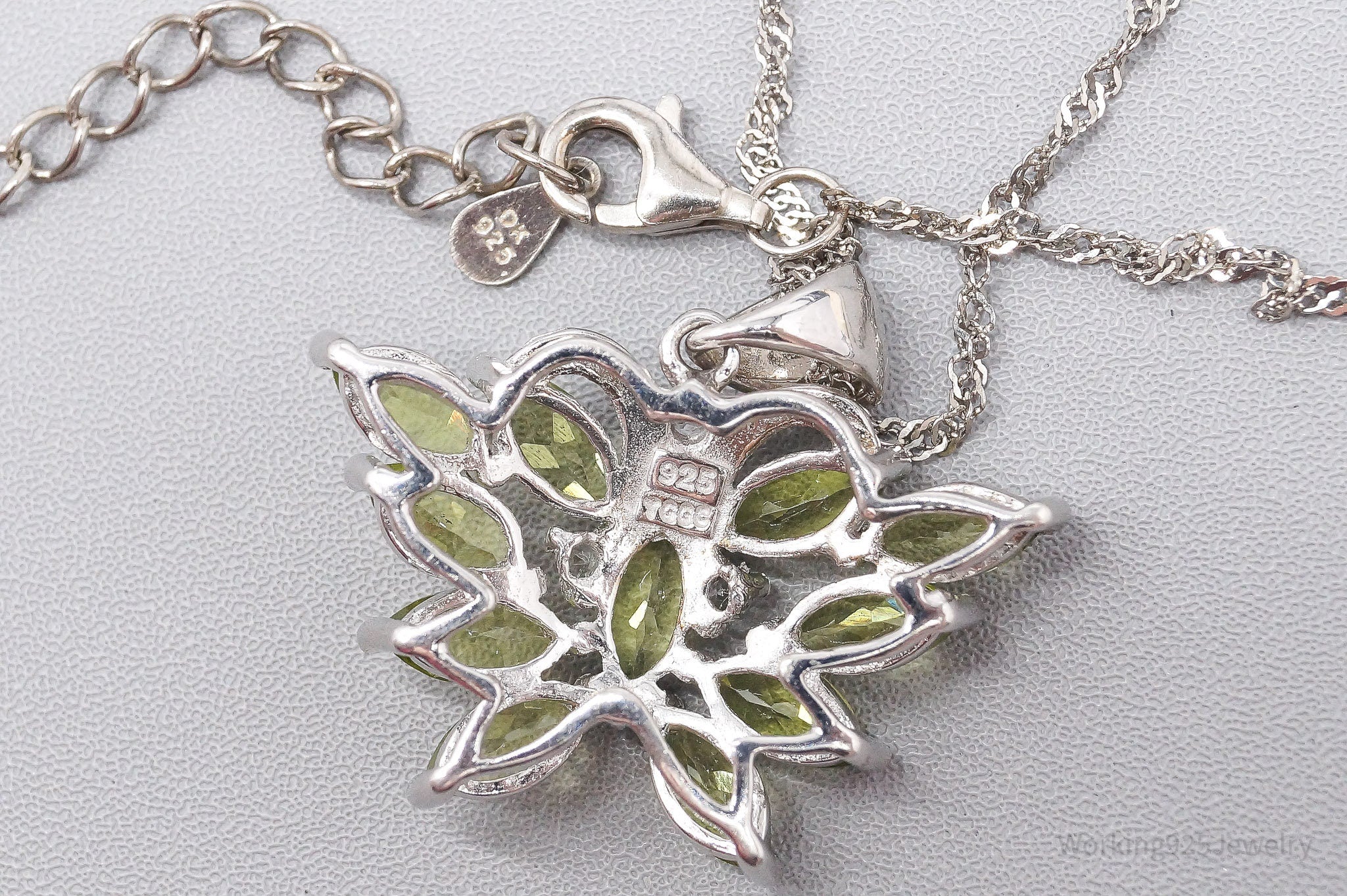 JTV's TGGC Peridot & White Topaz Butterfly Sterling Silver Necklace - 20"