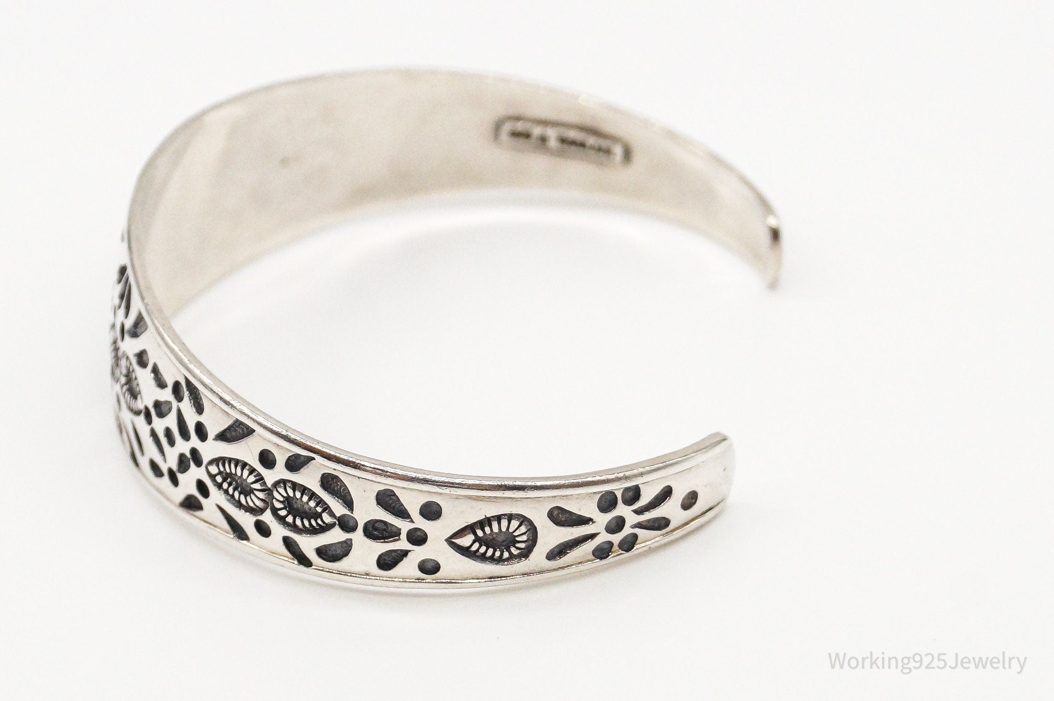 Vintage Thailand Sterling Silver Cuff Bracelet