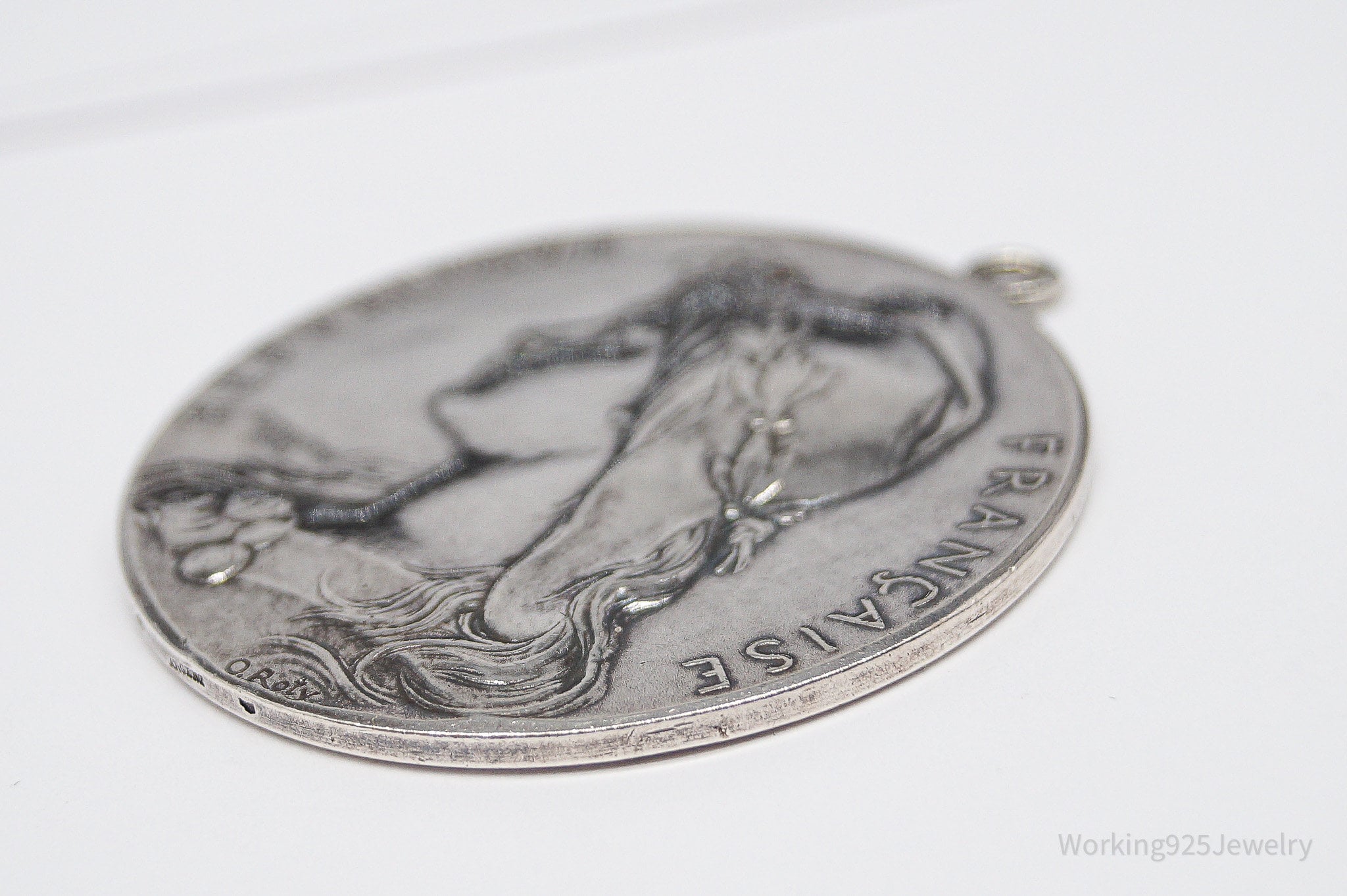 RARE Large Antique 1909 Nogent Joinville Sailing Society France Silver Medal