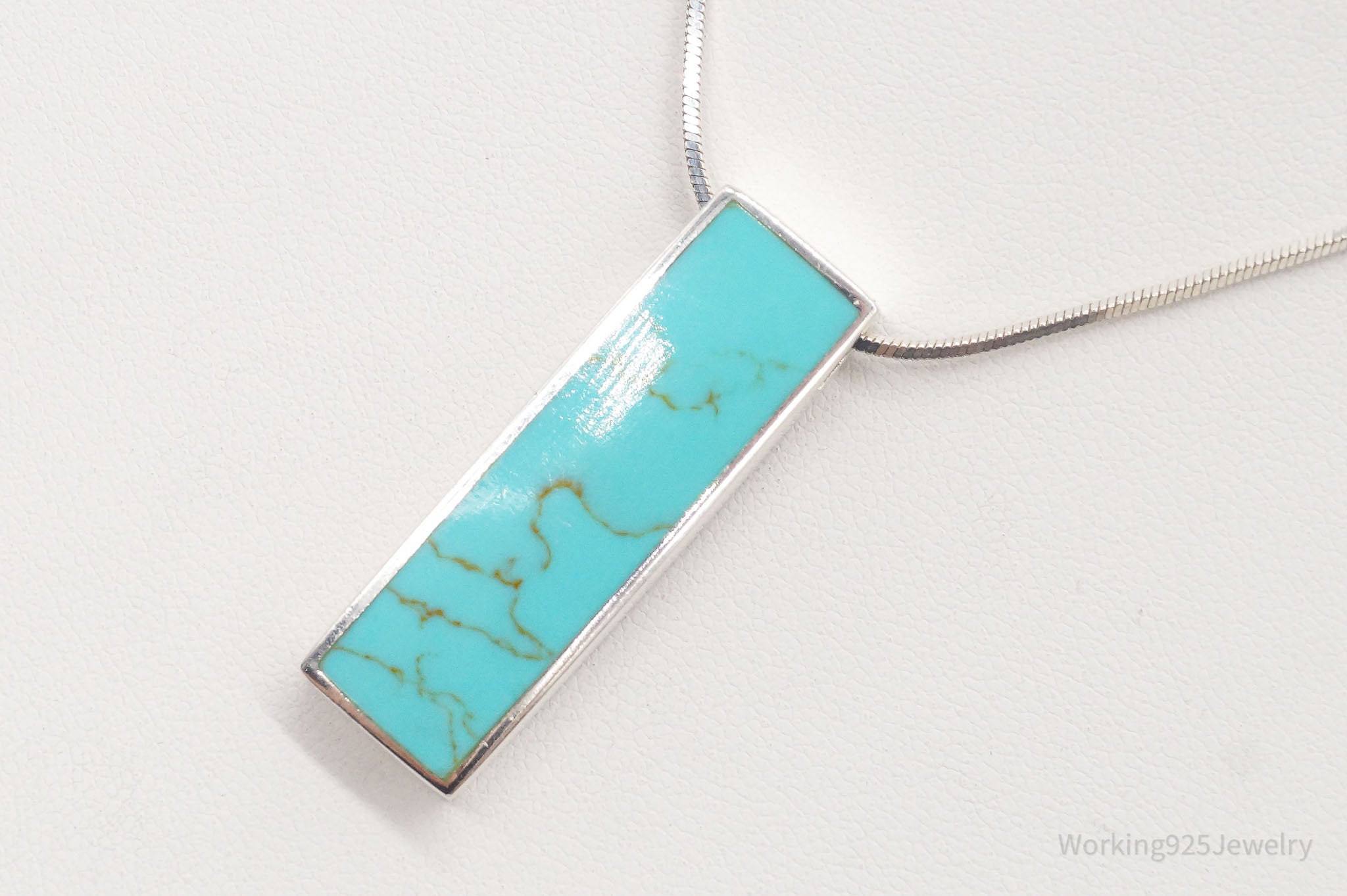 Vintage Turquoise Sterling Silver Necklace