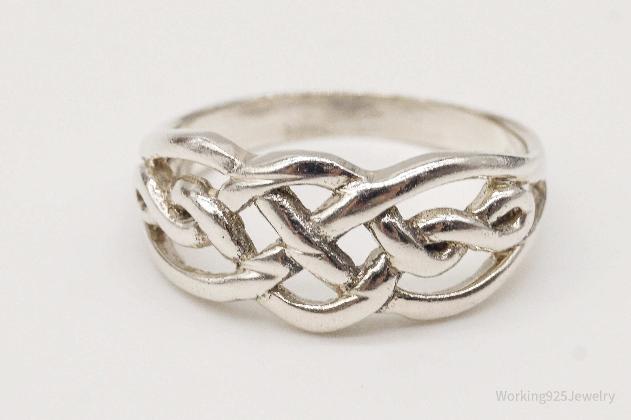 Vintage Celtic Knot Sterling Silver Ring - Size 8.5