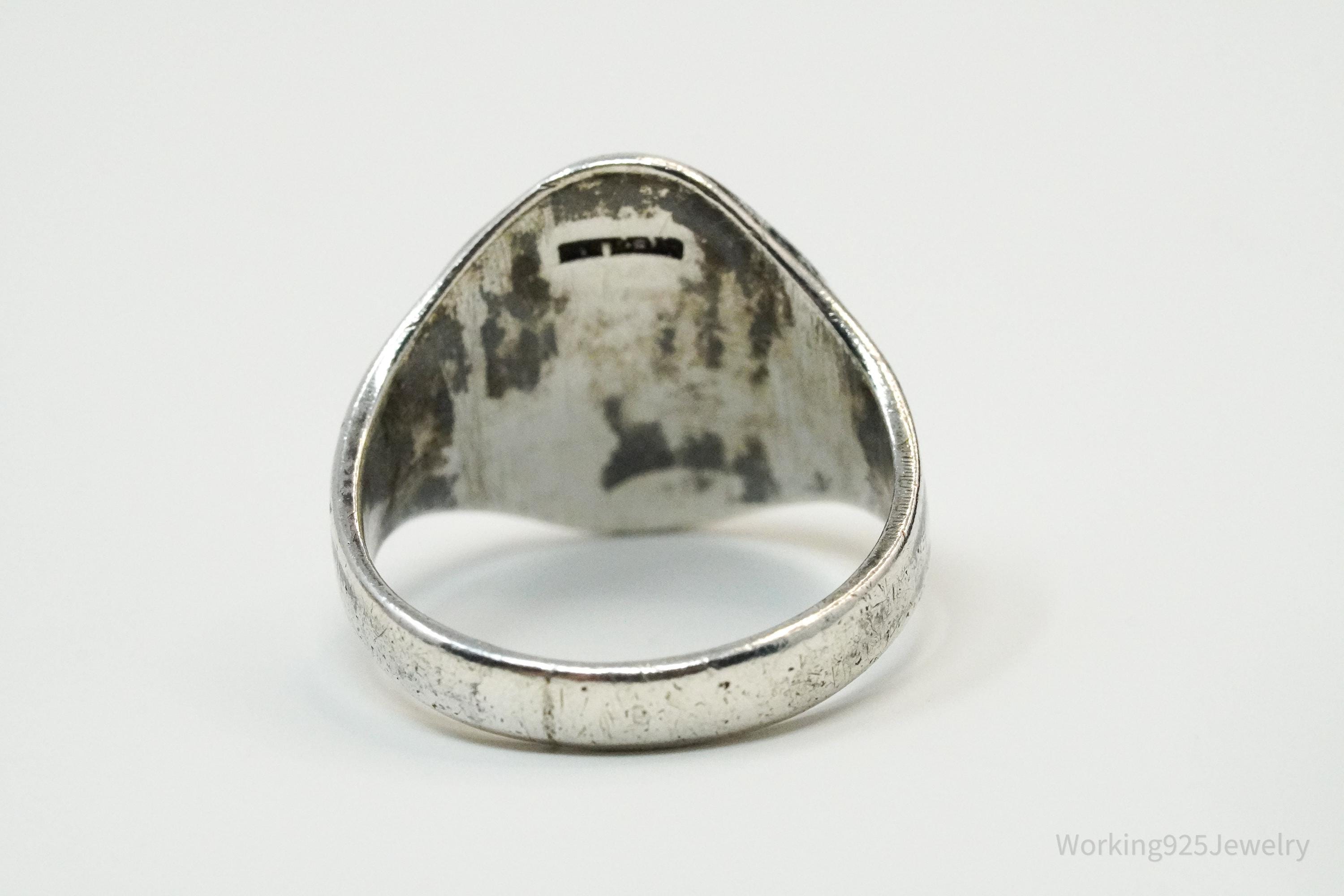 Vintage "Be Prepared" Eagle Scout Sterling Silver Ring - Size 5.75