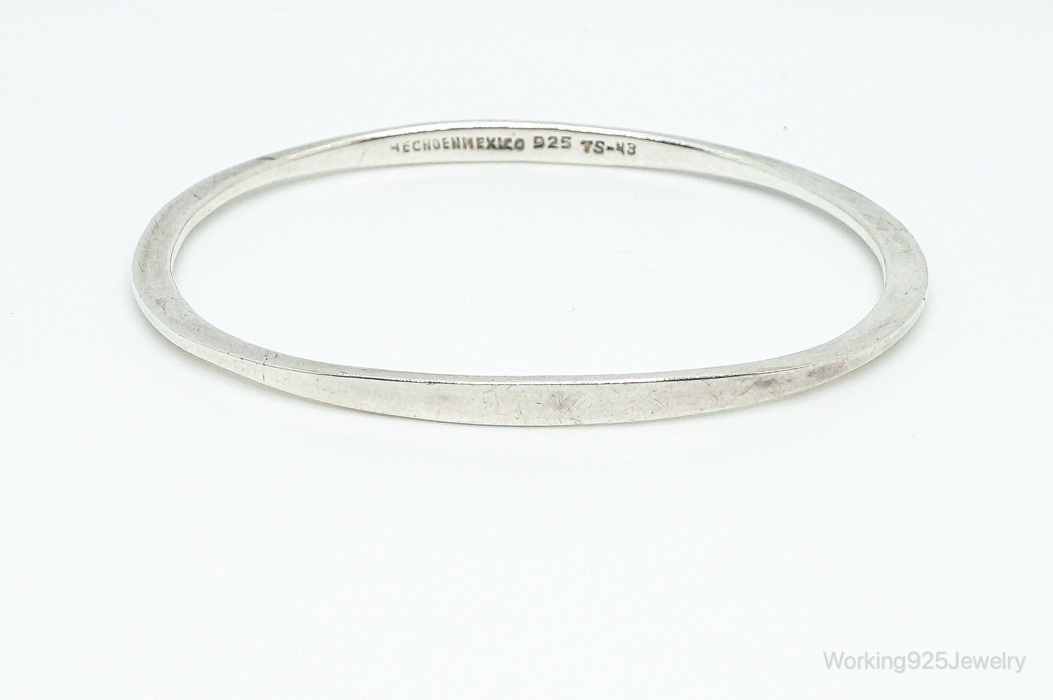 Vintage Mexico Modernist Sterling Silver Bangle Bracelet