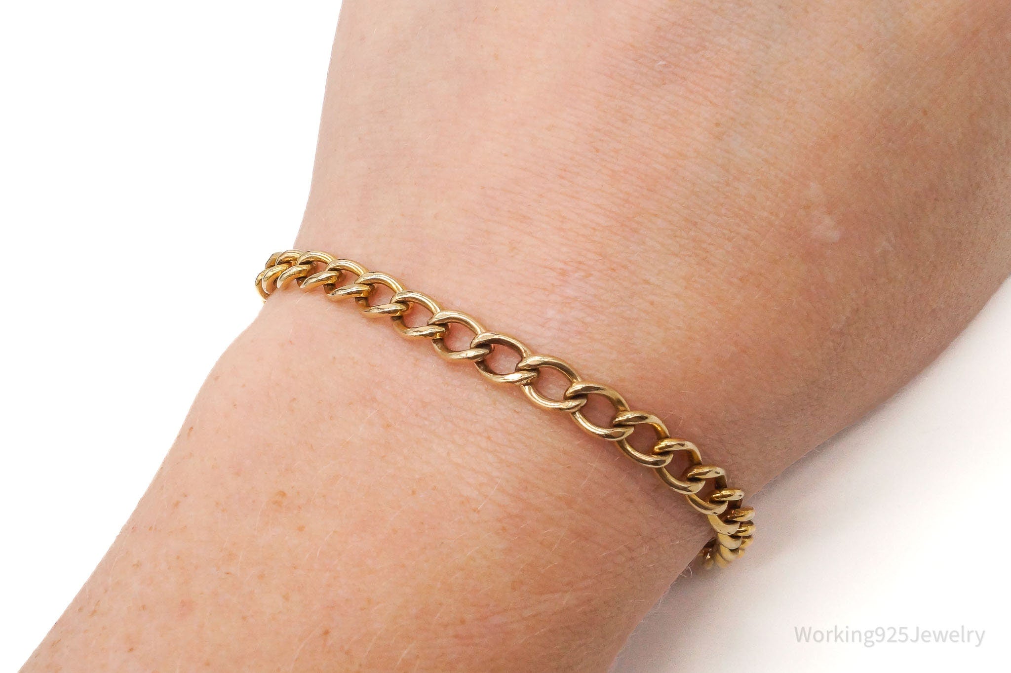 Vintage Retro 1950s 1/20 12K Gold Filled Curb Links Bracelet