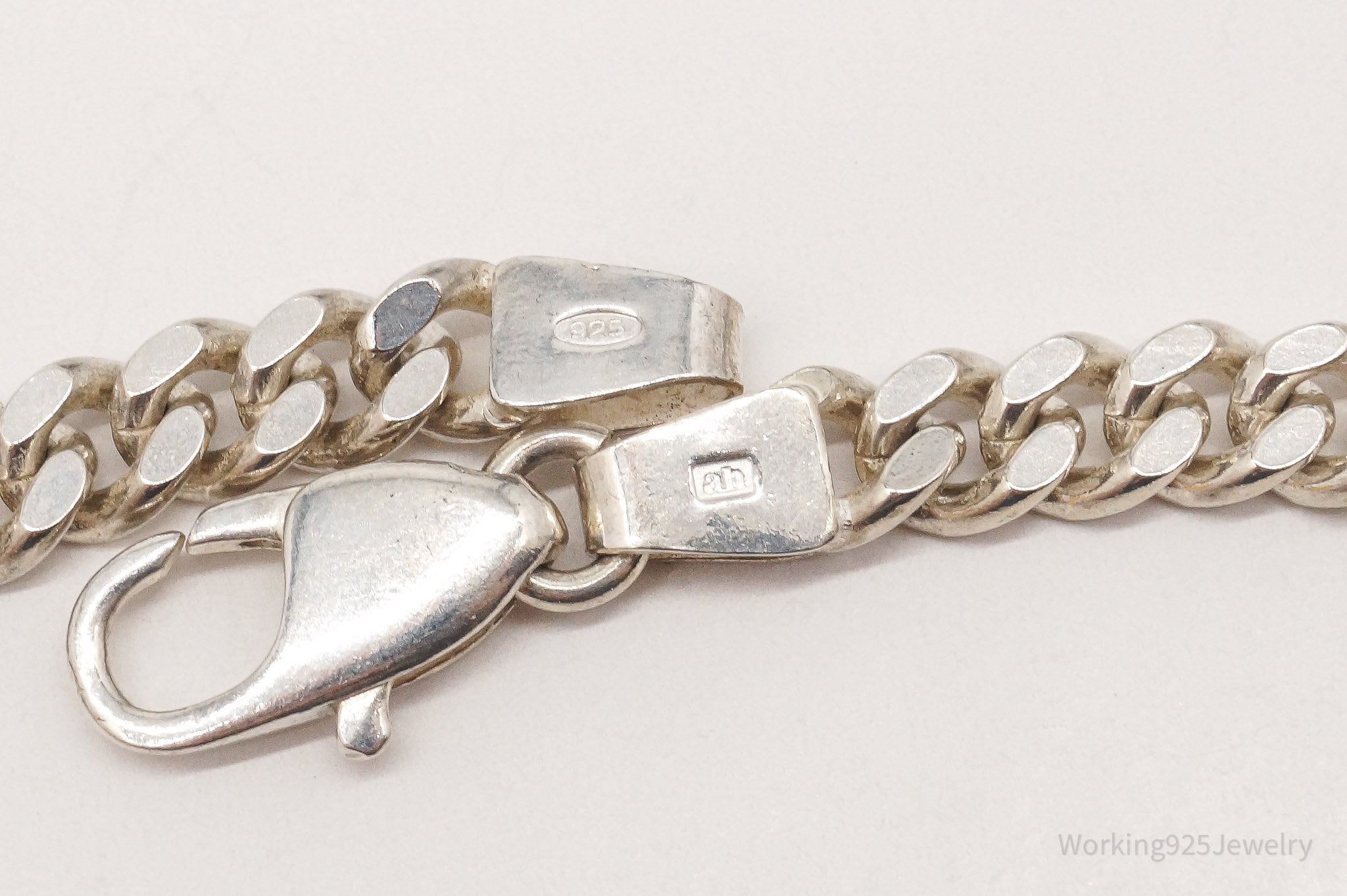 Vintage Italian Chain Link Sterling Silver Bracelet 7"