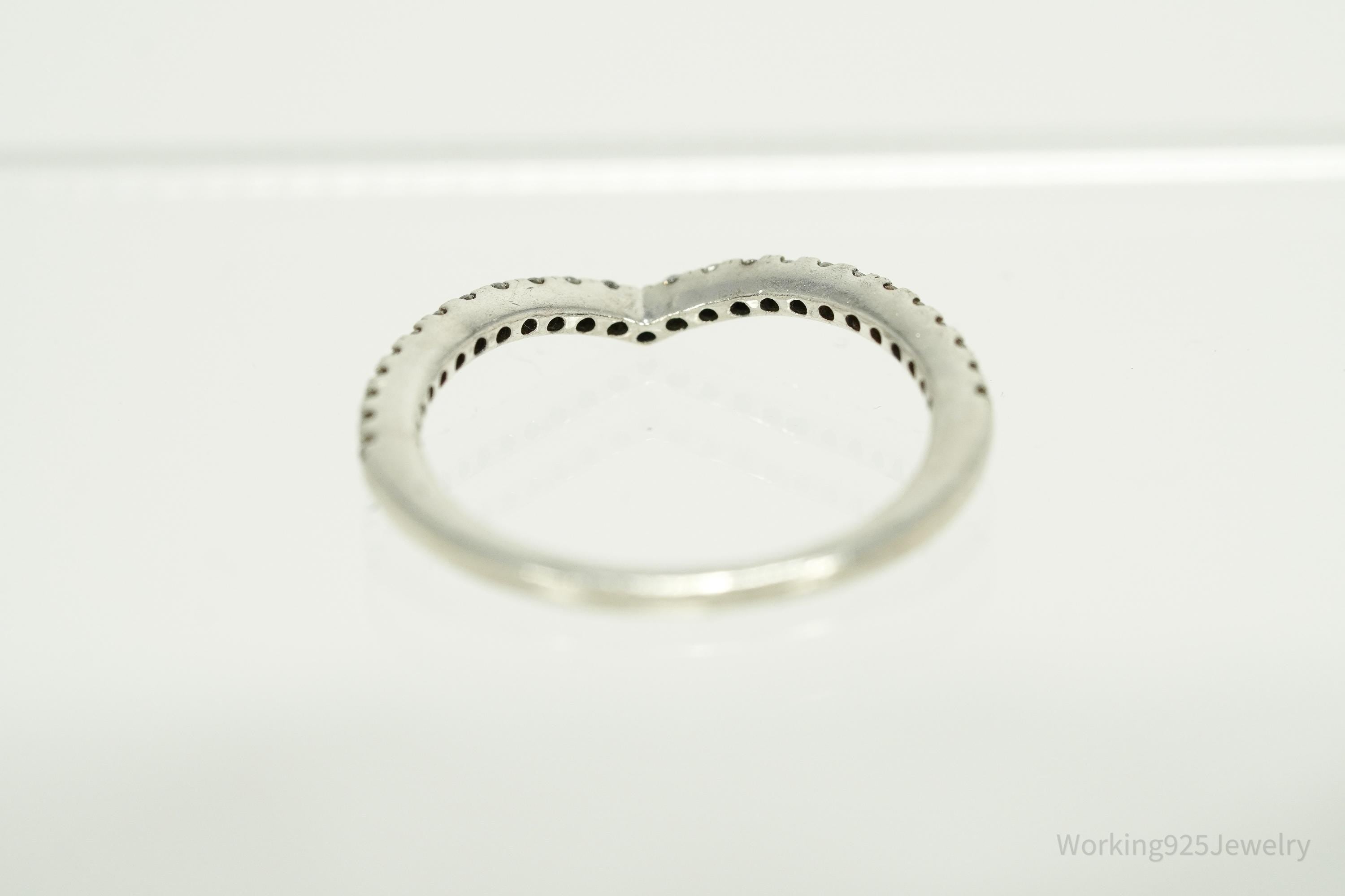 Pandora Cubic Zirconia Sterling Silver Ring - Size 6.25