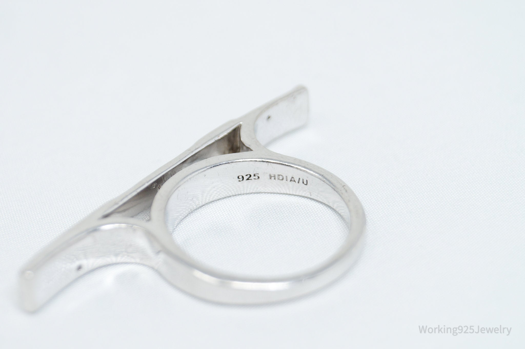 Vintage Designer HDIA Diamond Wave Bar Sterling Silver Ring - Size 8.75