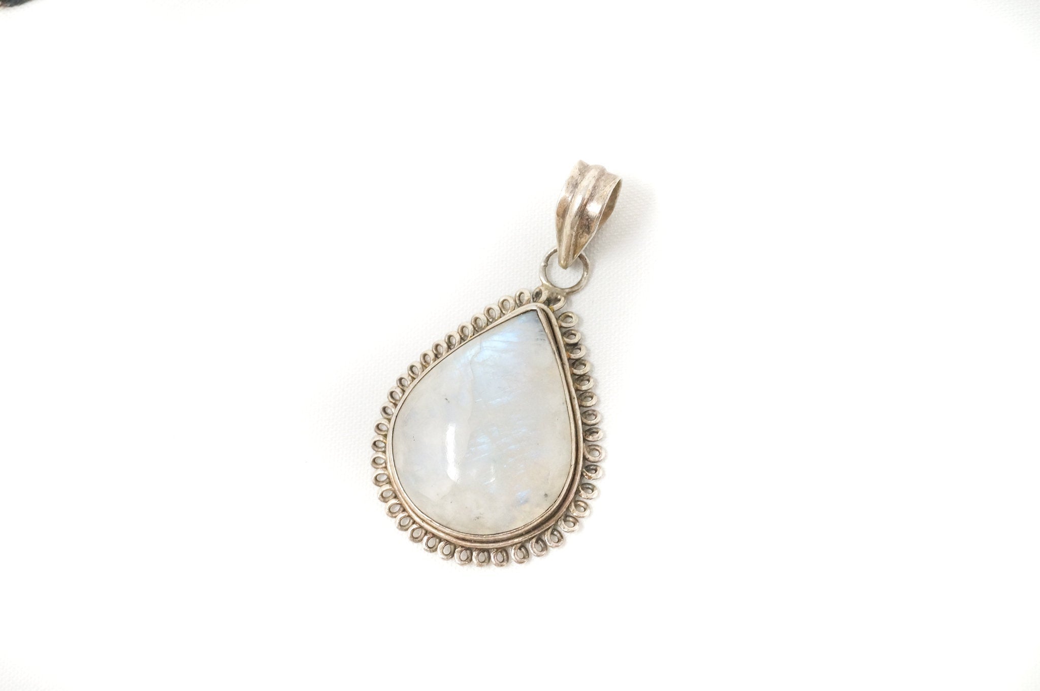 Vintage Moonstone Sterling Silver Southwestern Necklace Pendant