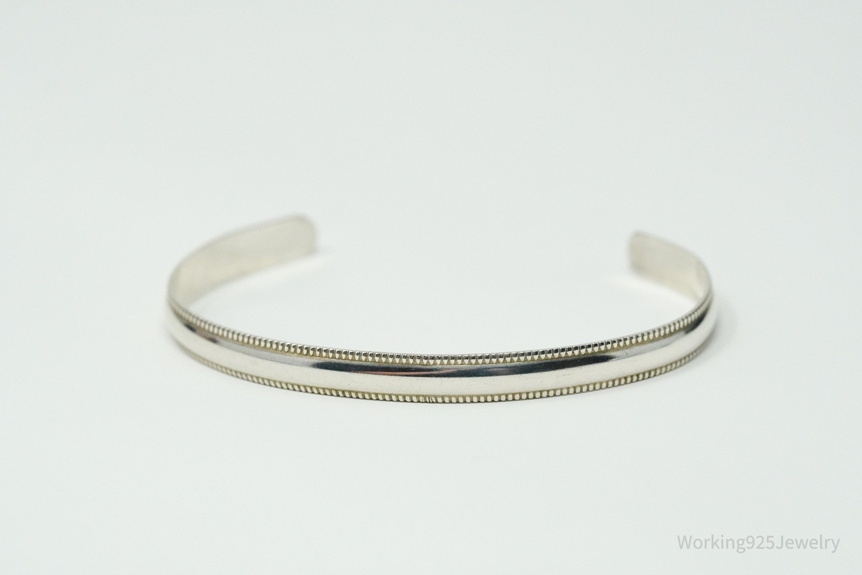 Vintage Native American Sterling Silver Cuff Bracelet - 6.25"