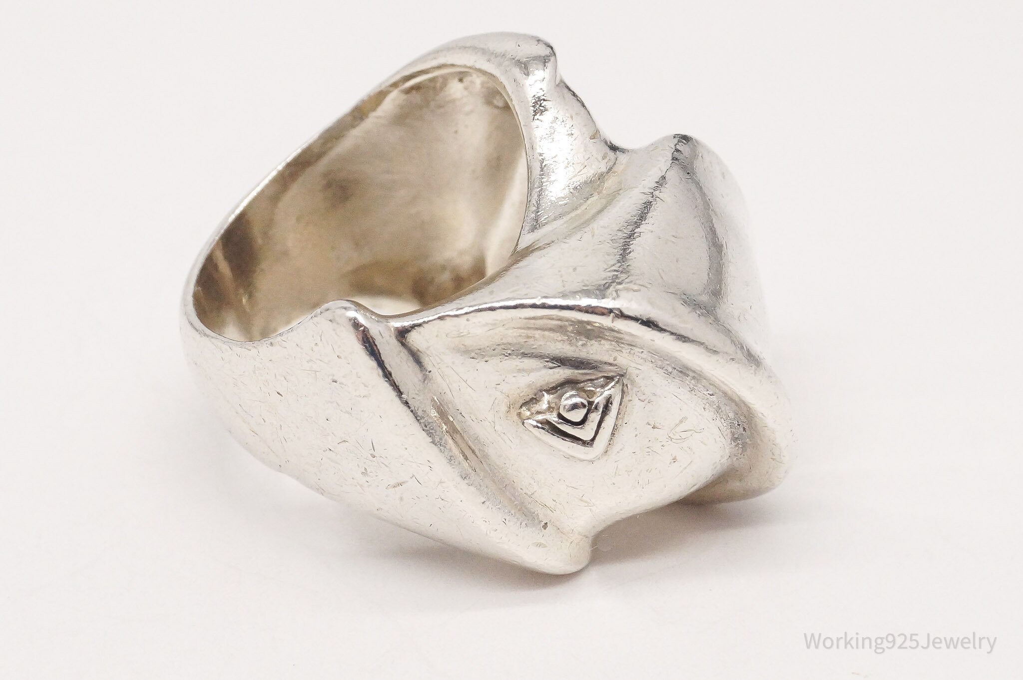 Vintage Silpada Asymmetrical Bow Sterling Silver Ring - Size 5