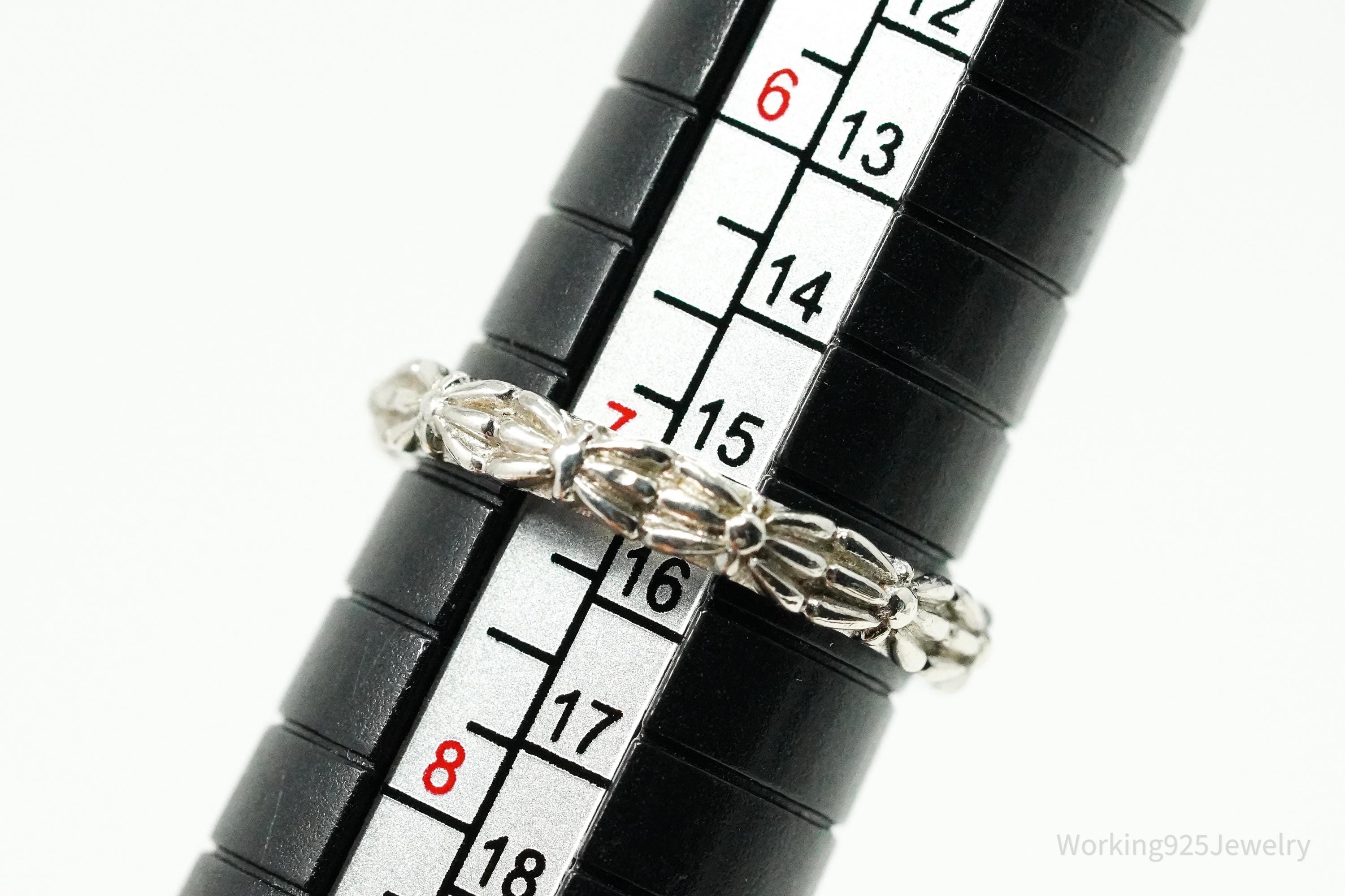 Vintage QCD Blue Topaz 14K Yellow Gold Sterling Silver Ring - Size 7
