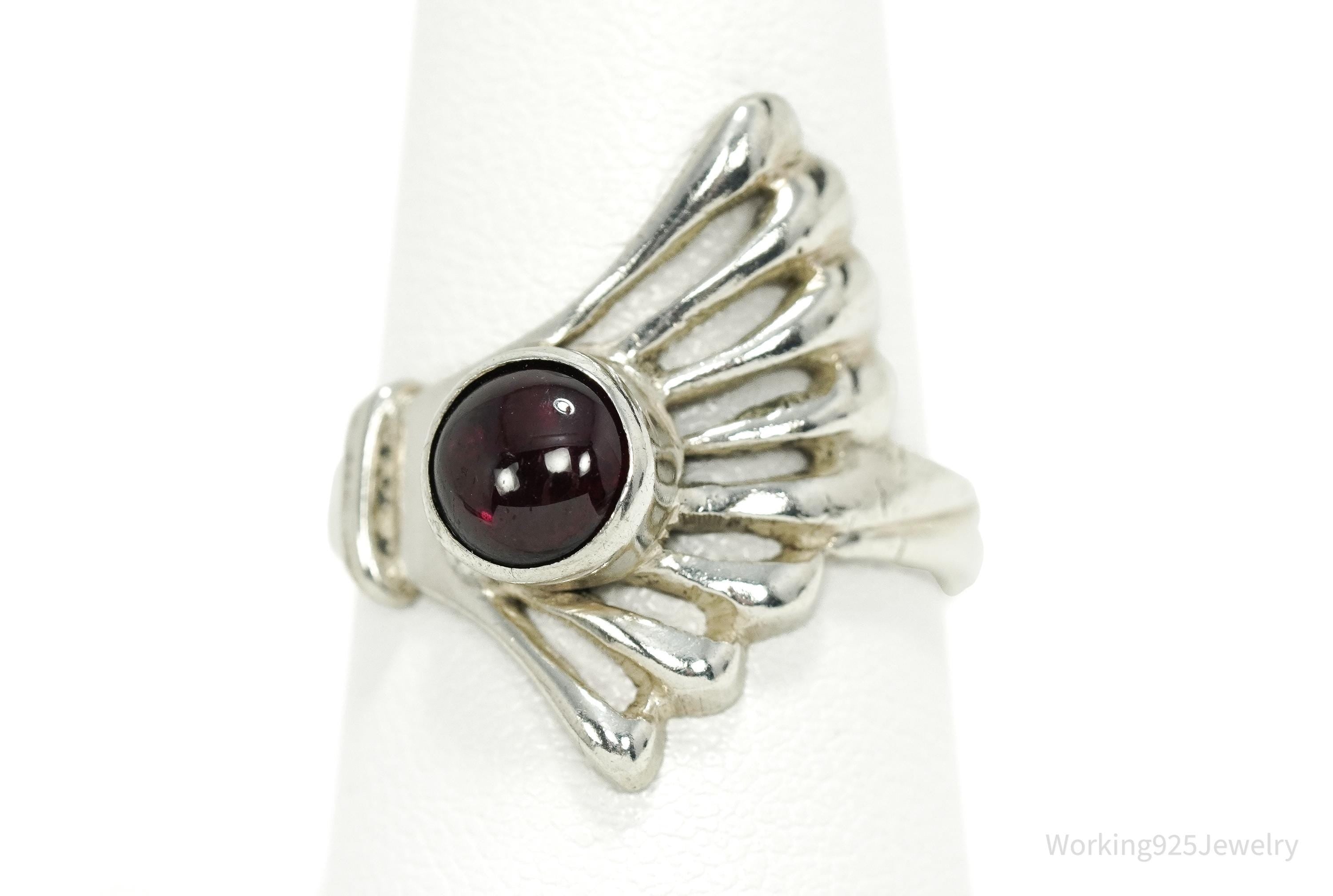 Vintage Rhodolite Garnet Sterling Silver Ring - Size 7.5