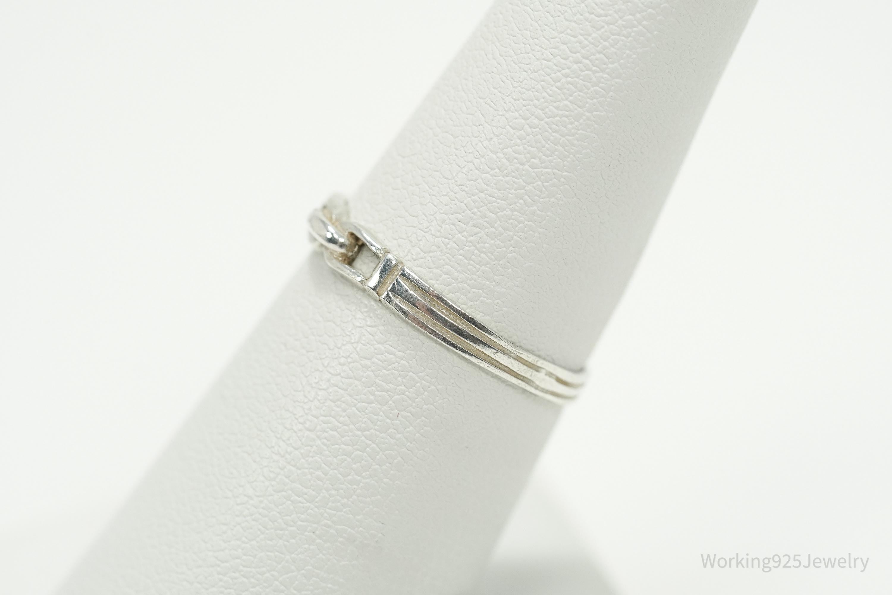 Vintage Link Modernist Style Sterling Silver Ring - Size 7