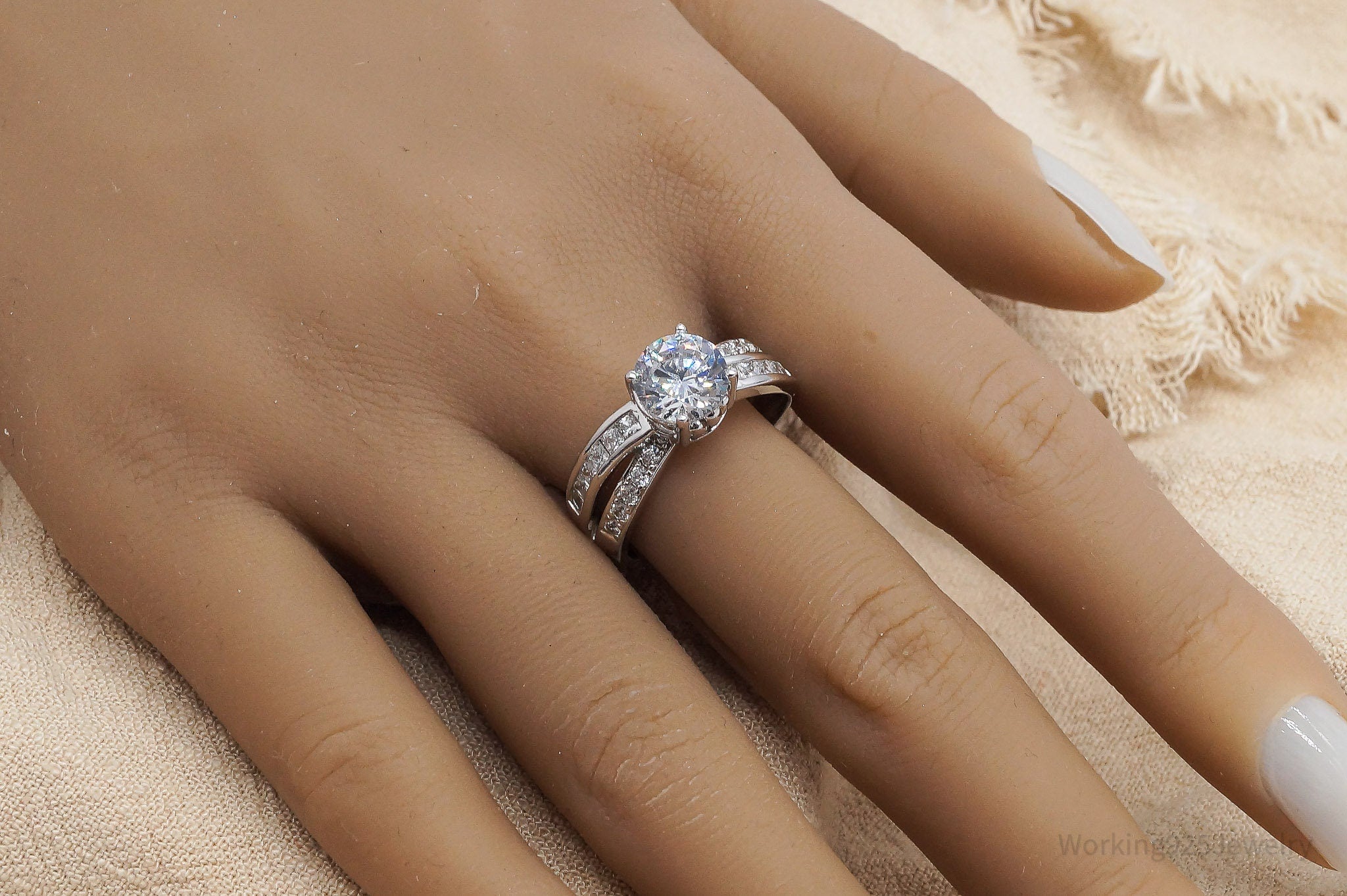 JTV PAJ Cubic Zirconia Sterling Silver Ring - Size 9.75