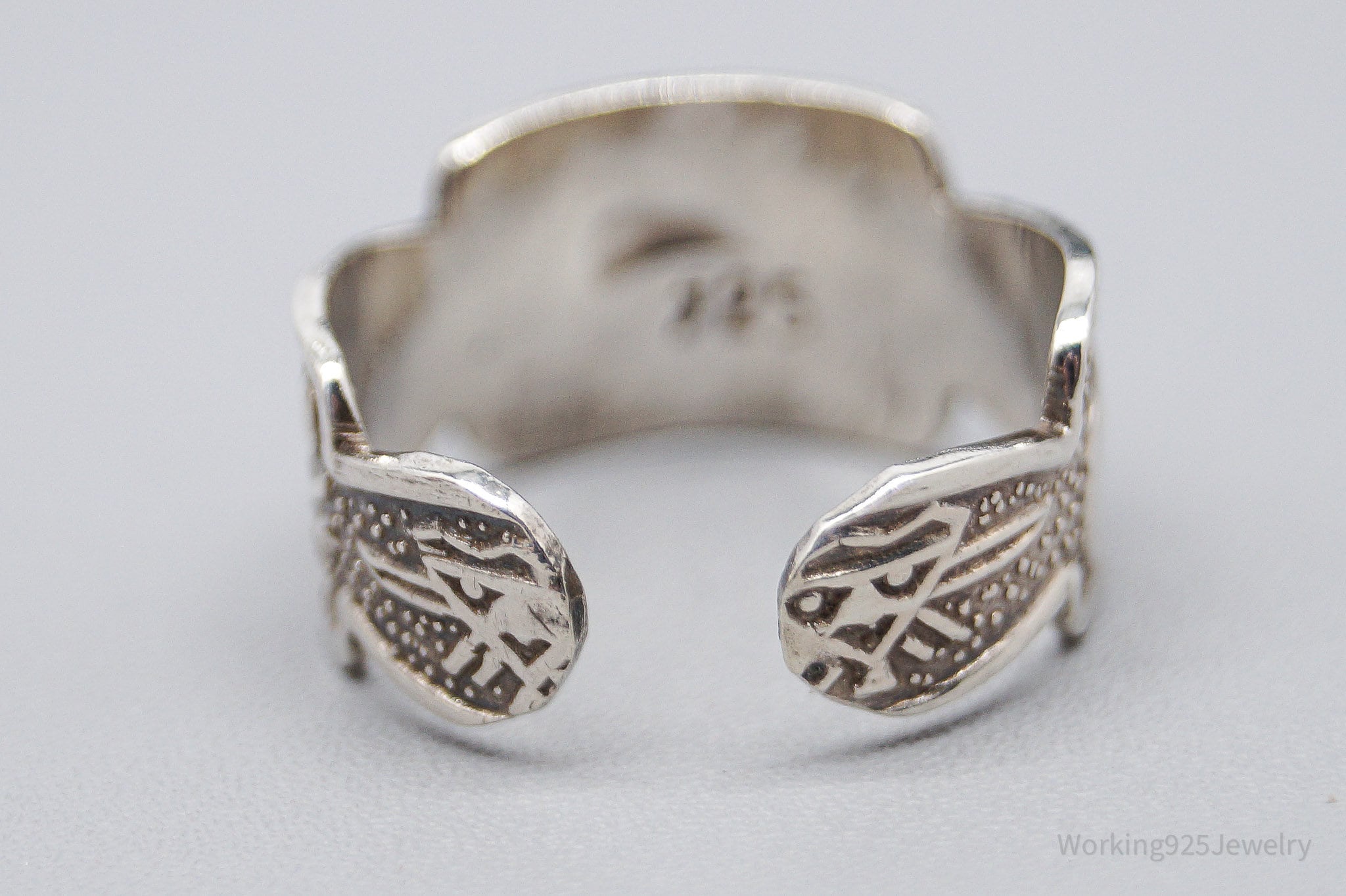 Vintage Tribal Sterling Silver Ring Size 7 Adjustable