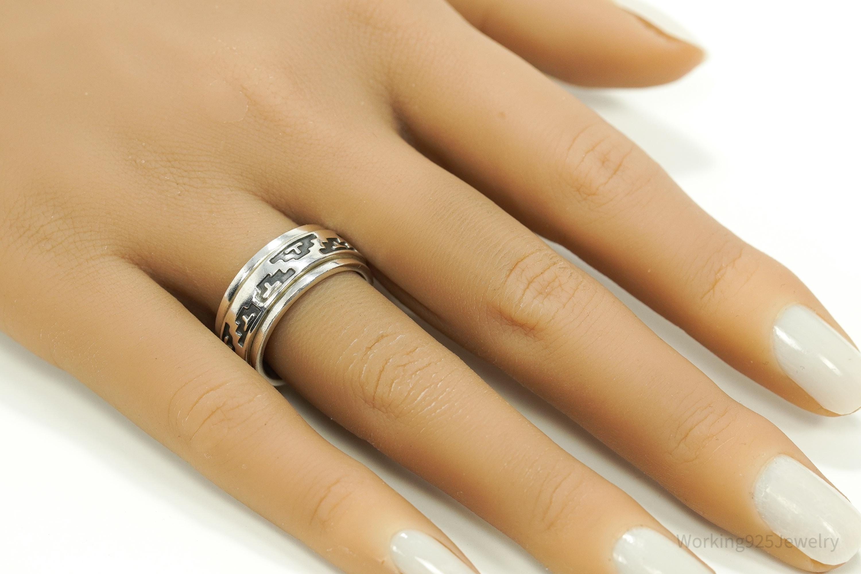 Vintage 950 Silver Spinner Band Ring - Size 8.25