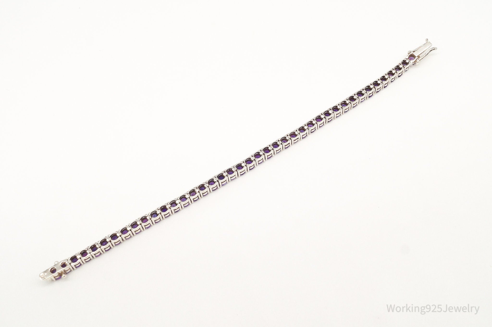 Vintage Purple Cubic Zirconia Sterling Silver Bracelet