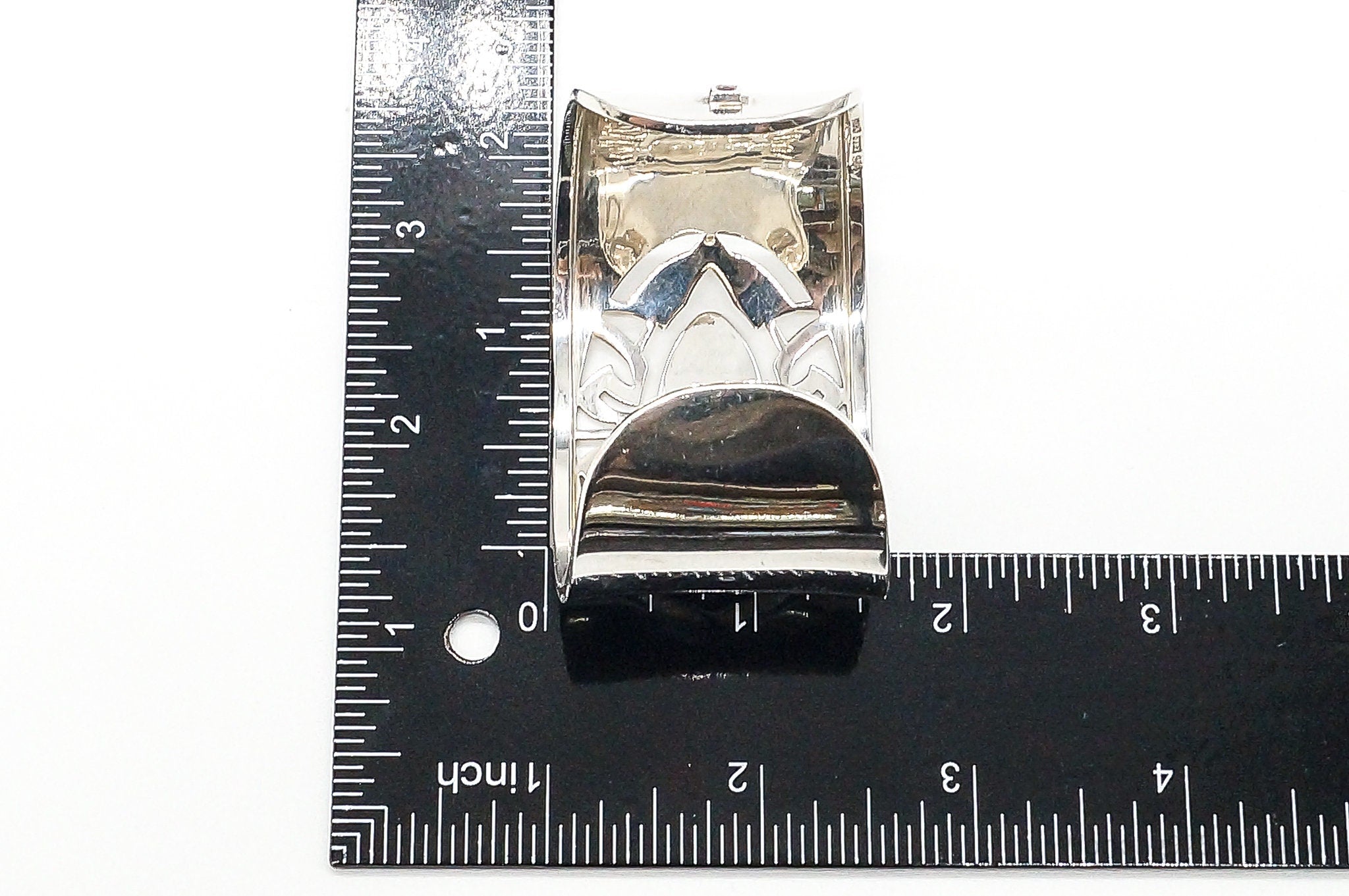 Designer ELLE Ruby Sterling Silver Cuff Bracelet