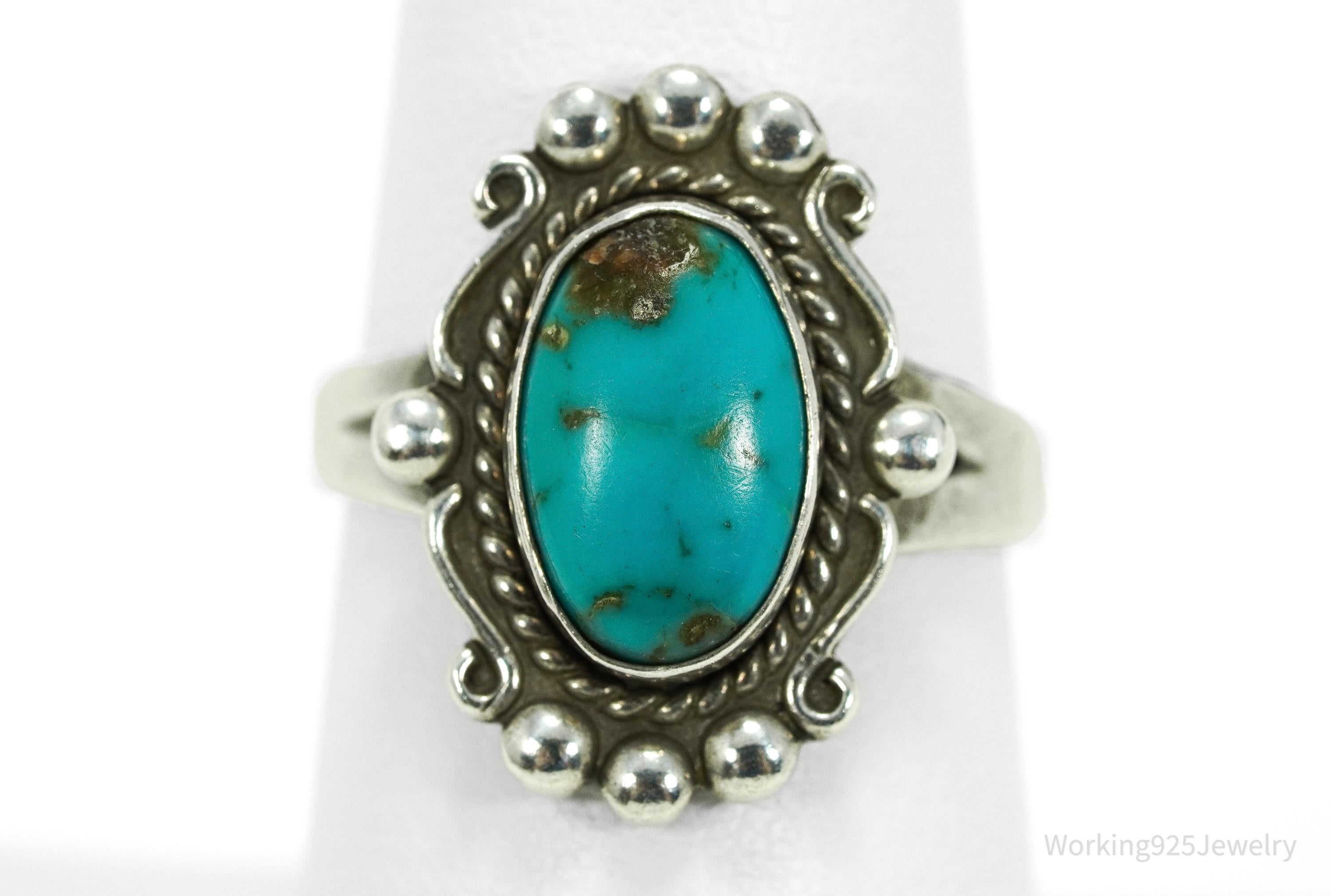 Vintage Native Bell Trading Company Turquoise Sterling Silver Ring - Size 7.25