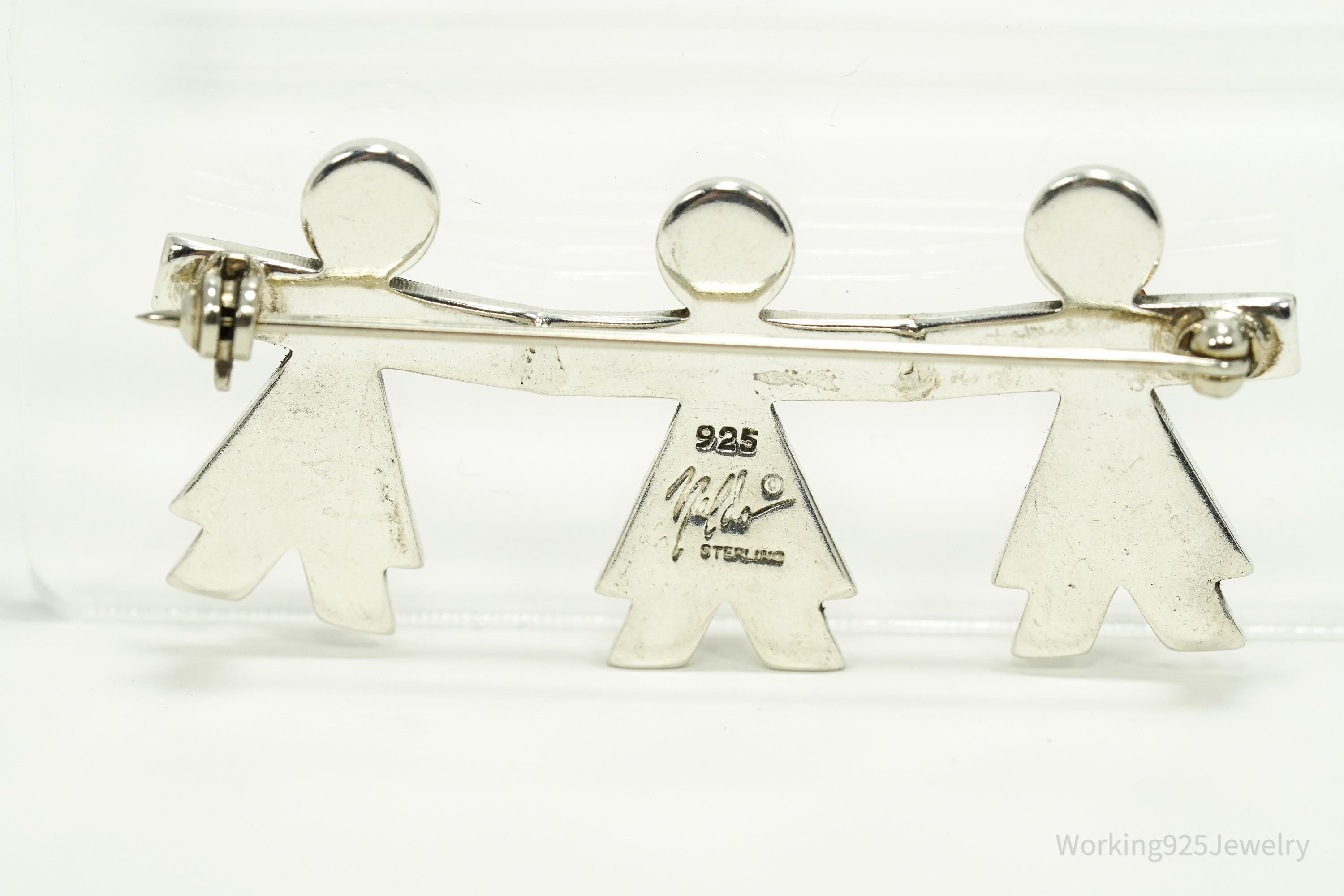 Vintage Large Women's Breast Cancer Awareness Sterling Silver Pin