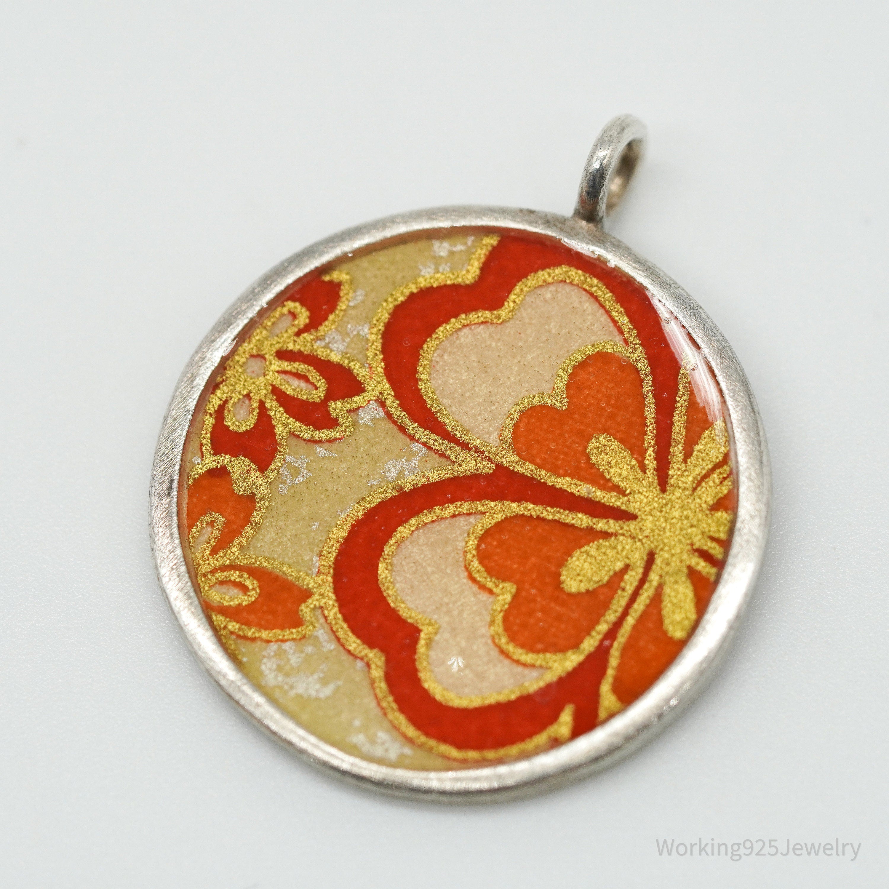 Vintage Designer S. Fleming Flowers Sterling Silver Necklace Pendant