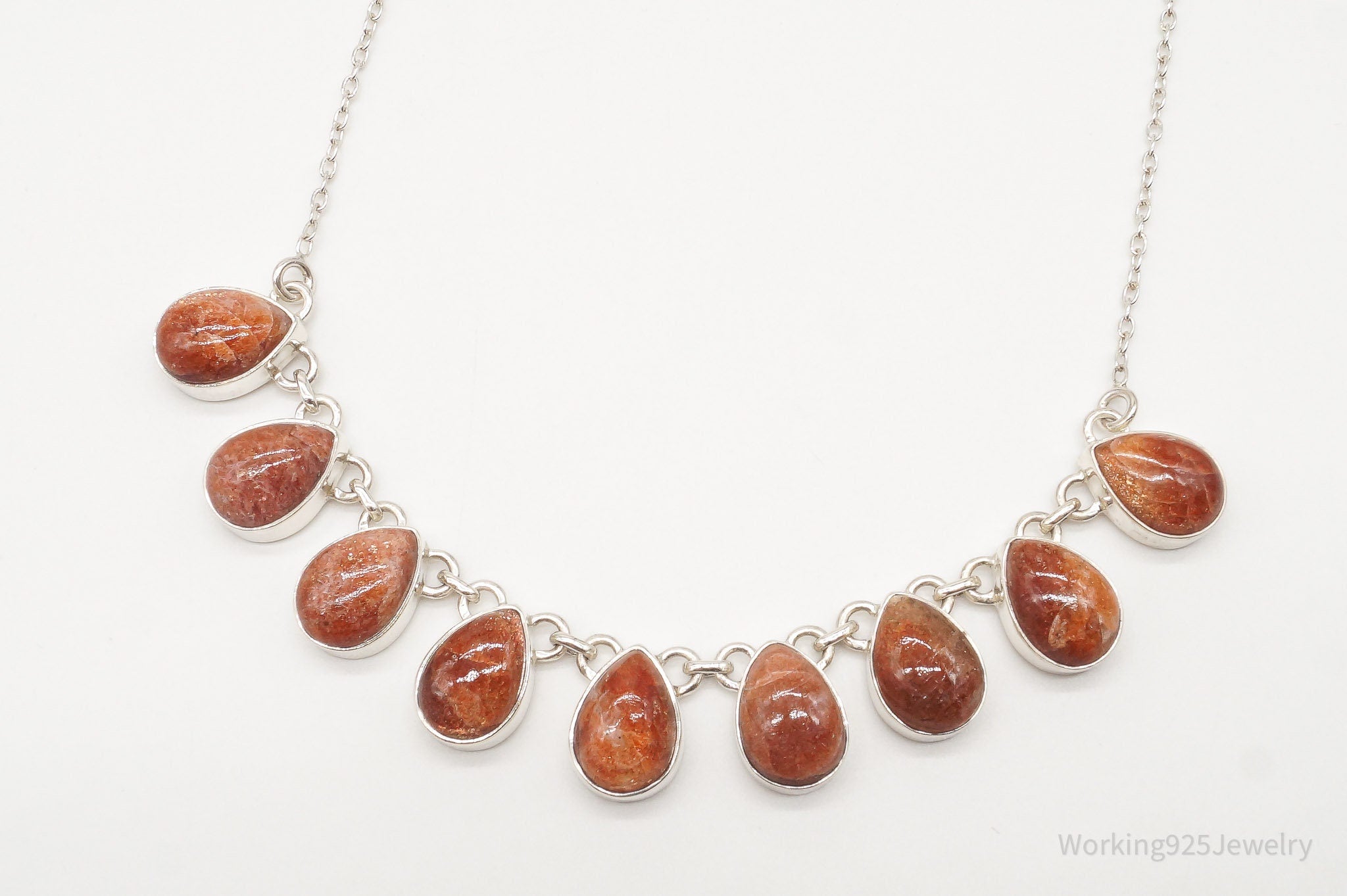 Vintage Designer TGGC Sunstone Sterling Silver Necklace