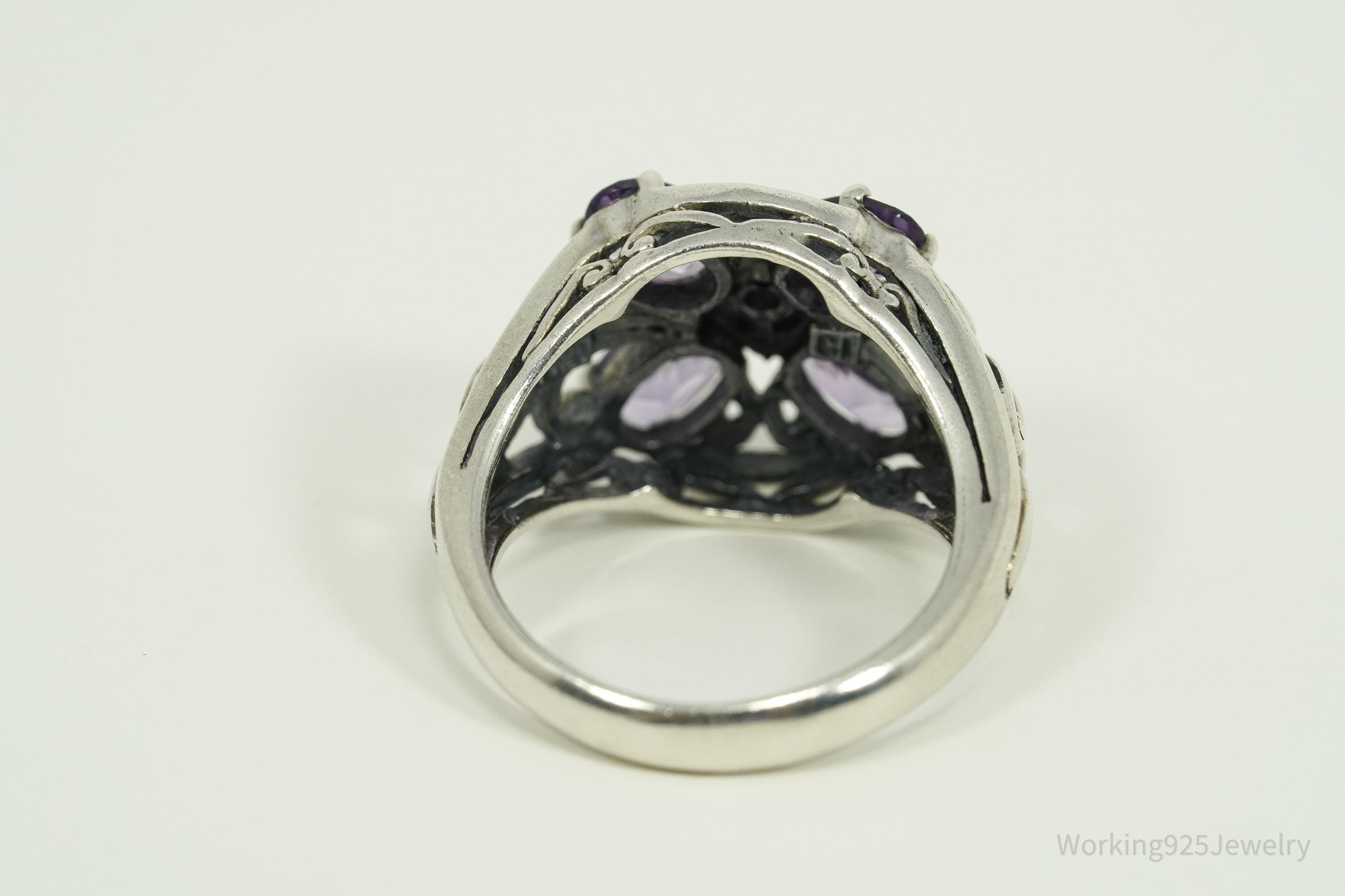 Vintage Amethyst Sterling Silver Ring - Size 7