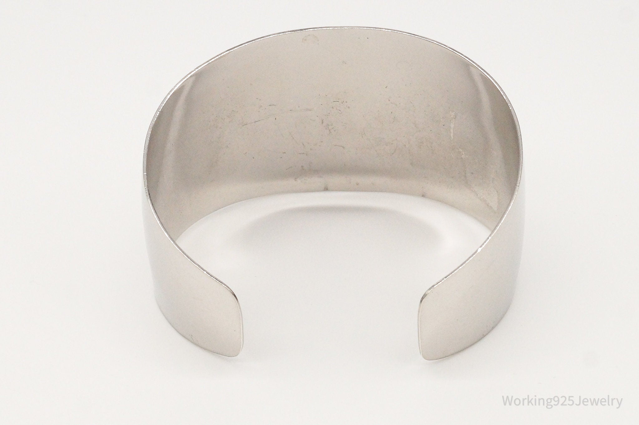 Antique Designer Danecraft Sterling Silver Wide Cuff Bracelet