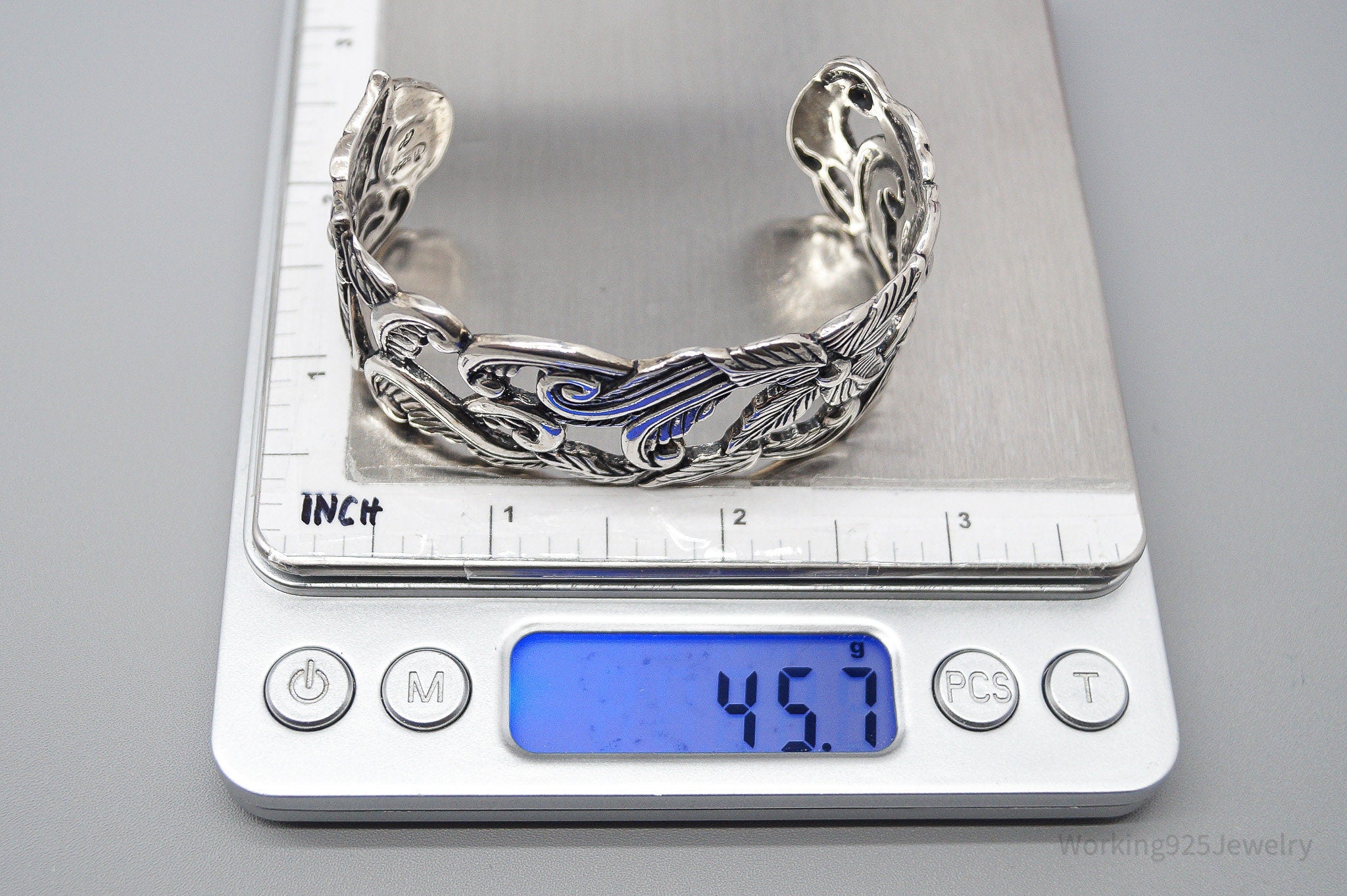 Vintage Native Designer Carolyn Pollack Relios Sterling Silver Cuff Bracelet